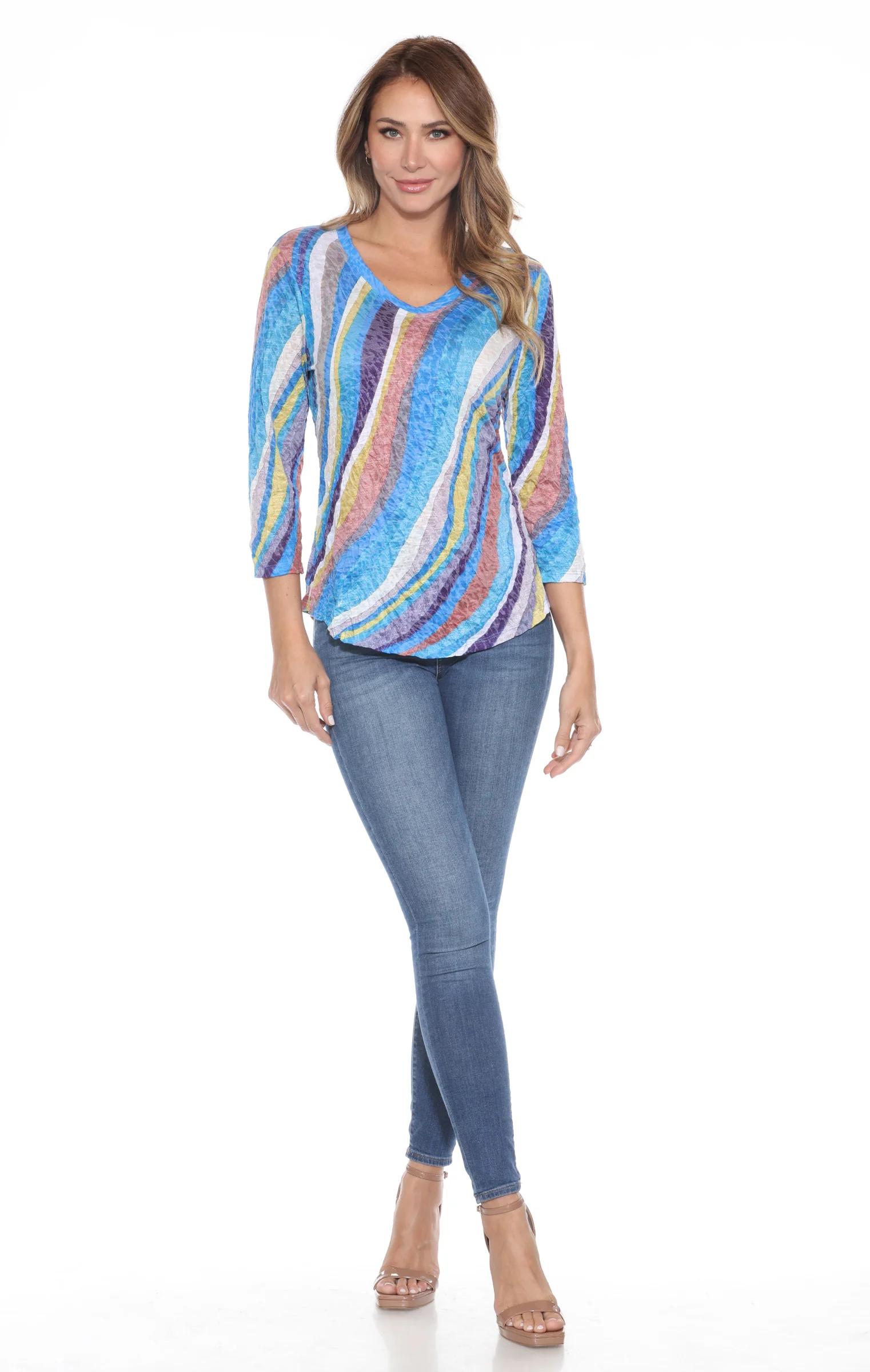 V-Neck Top - Retro Cascade - Image 2