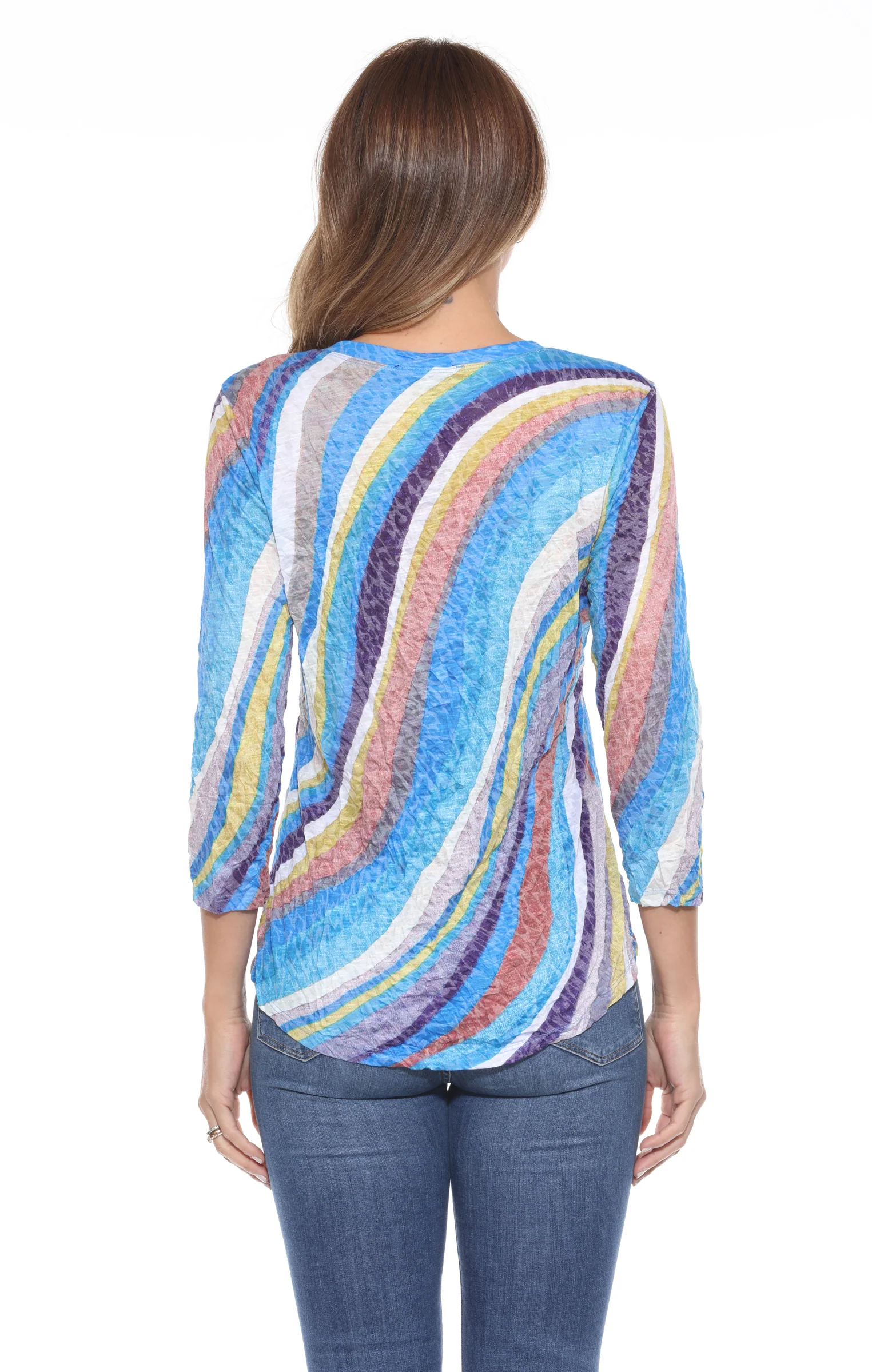 V-Neck Top - Retro Cascade - Image 4