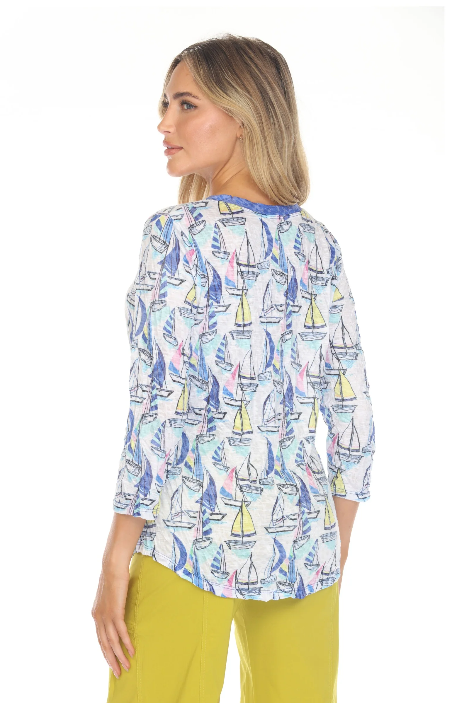 V-Neck Top - Sail Boats - Image 5