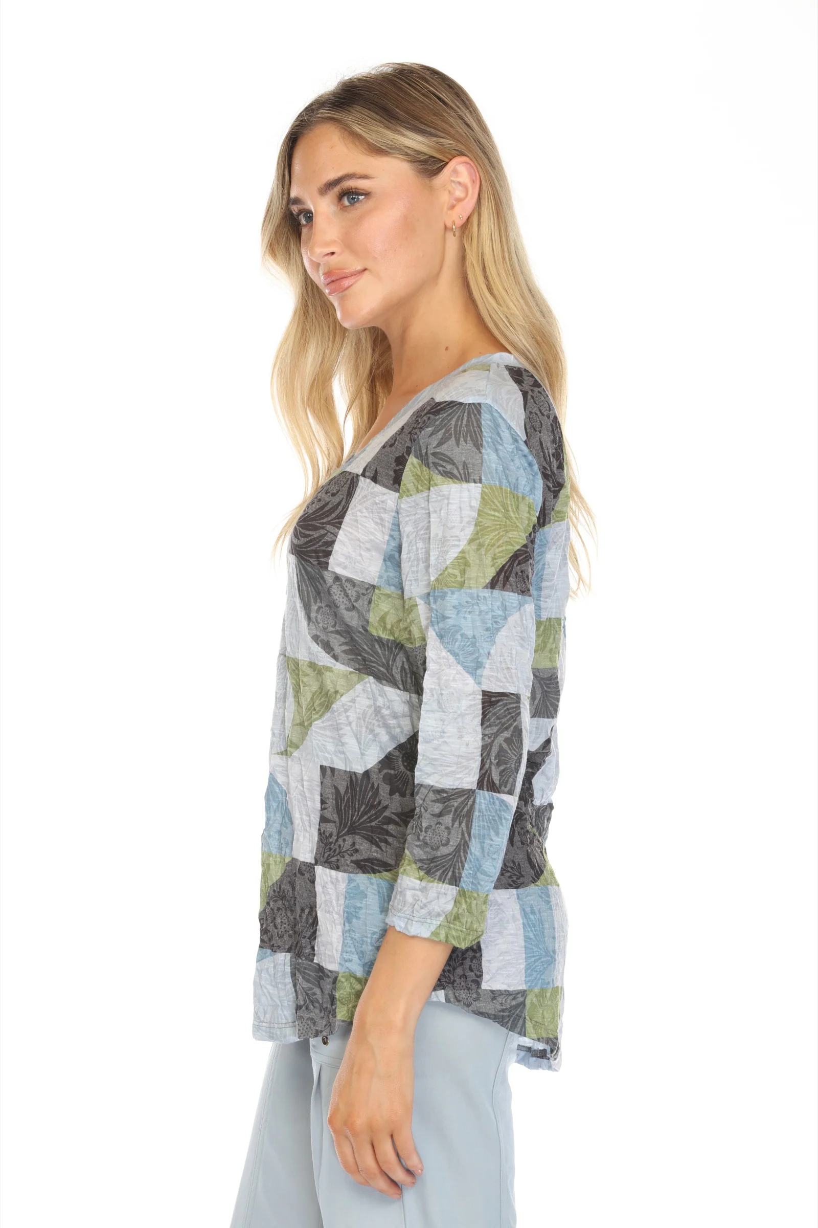 V-Neck Top - Sage Mosaic - Image 5