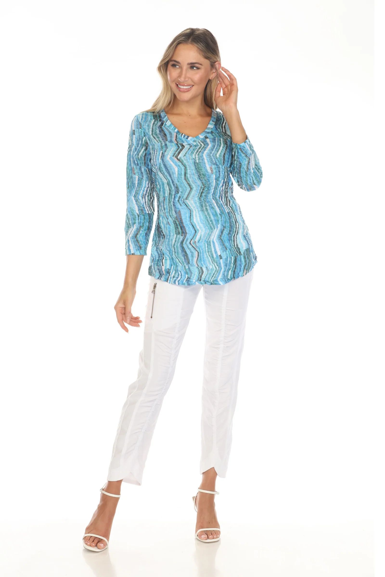 V-Neck Top - Aqua Strata - Image 2