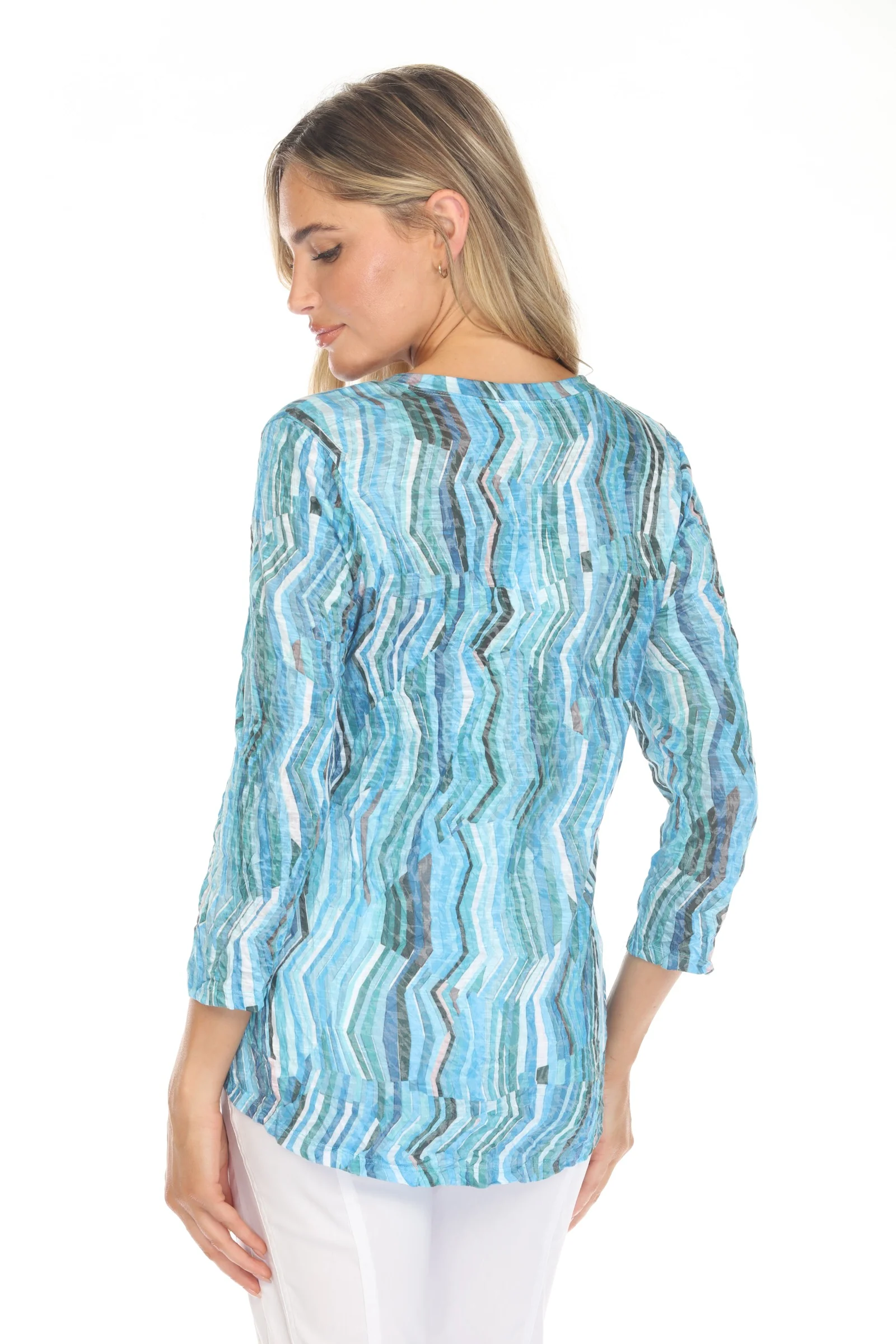 V-Neck Top - Aqua Strata - Image 4