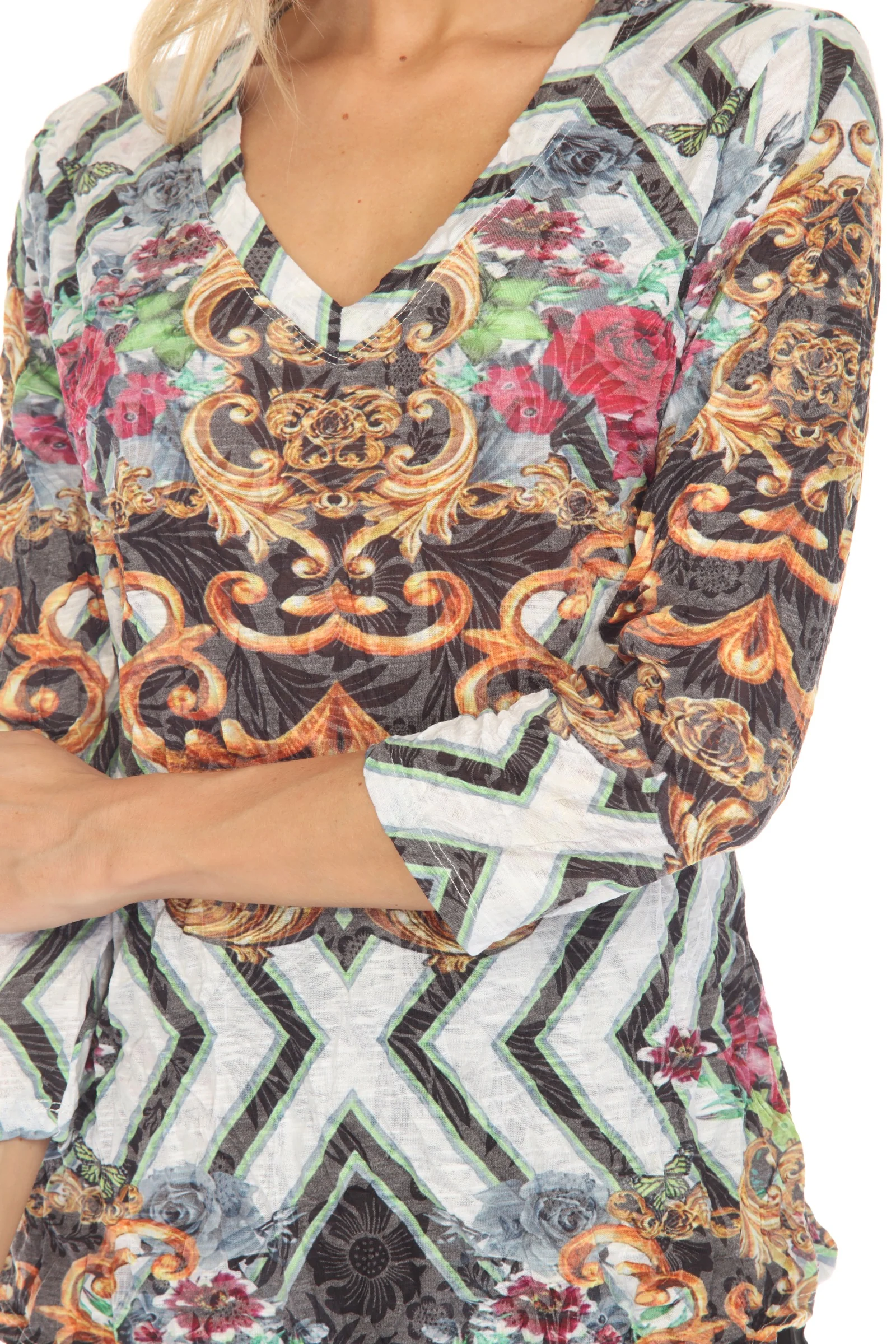 V-Neck Top - Gilded Floral - Image 6