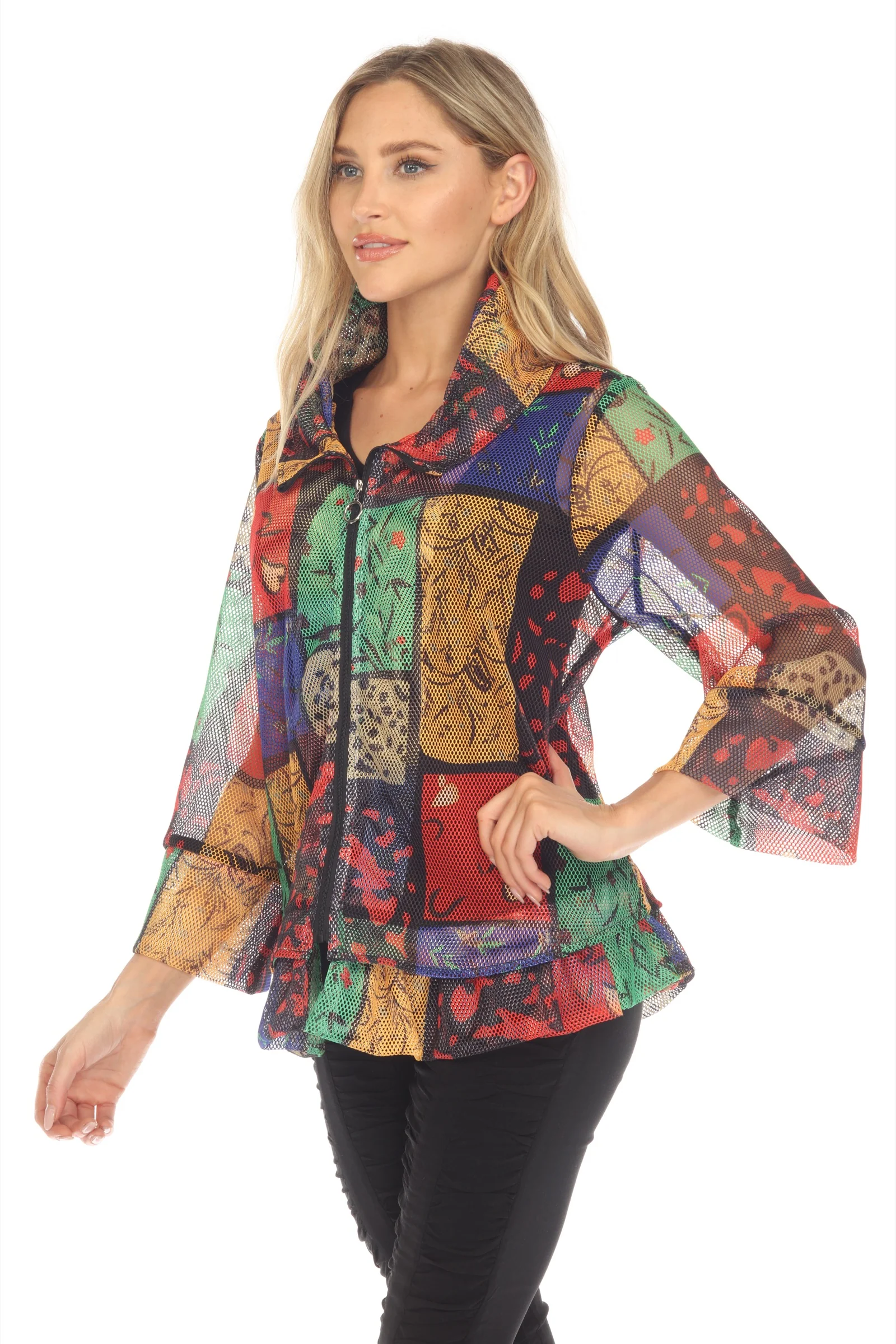 Mesh Zip Swing Jacket - Multi Blocks - Image 3