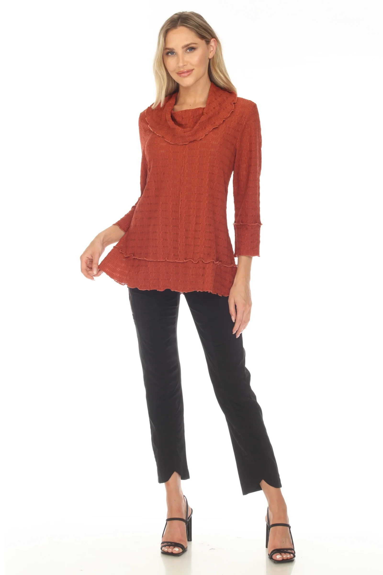 Ruffle Edge Cowl Neck Top - Image 3