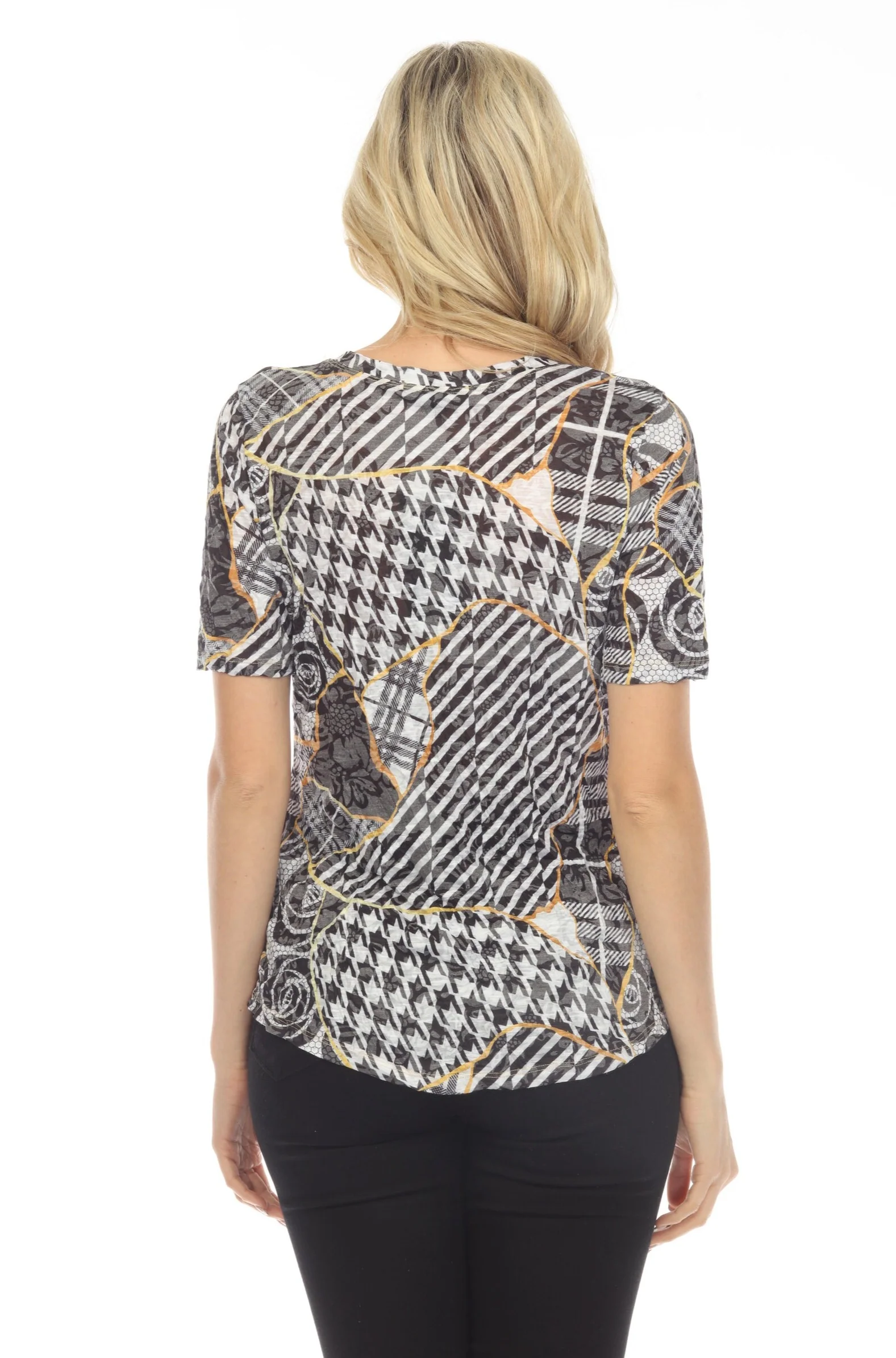 S/S V-Neck Top - Bold Patterns - Image 4