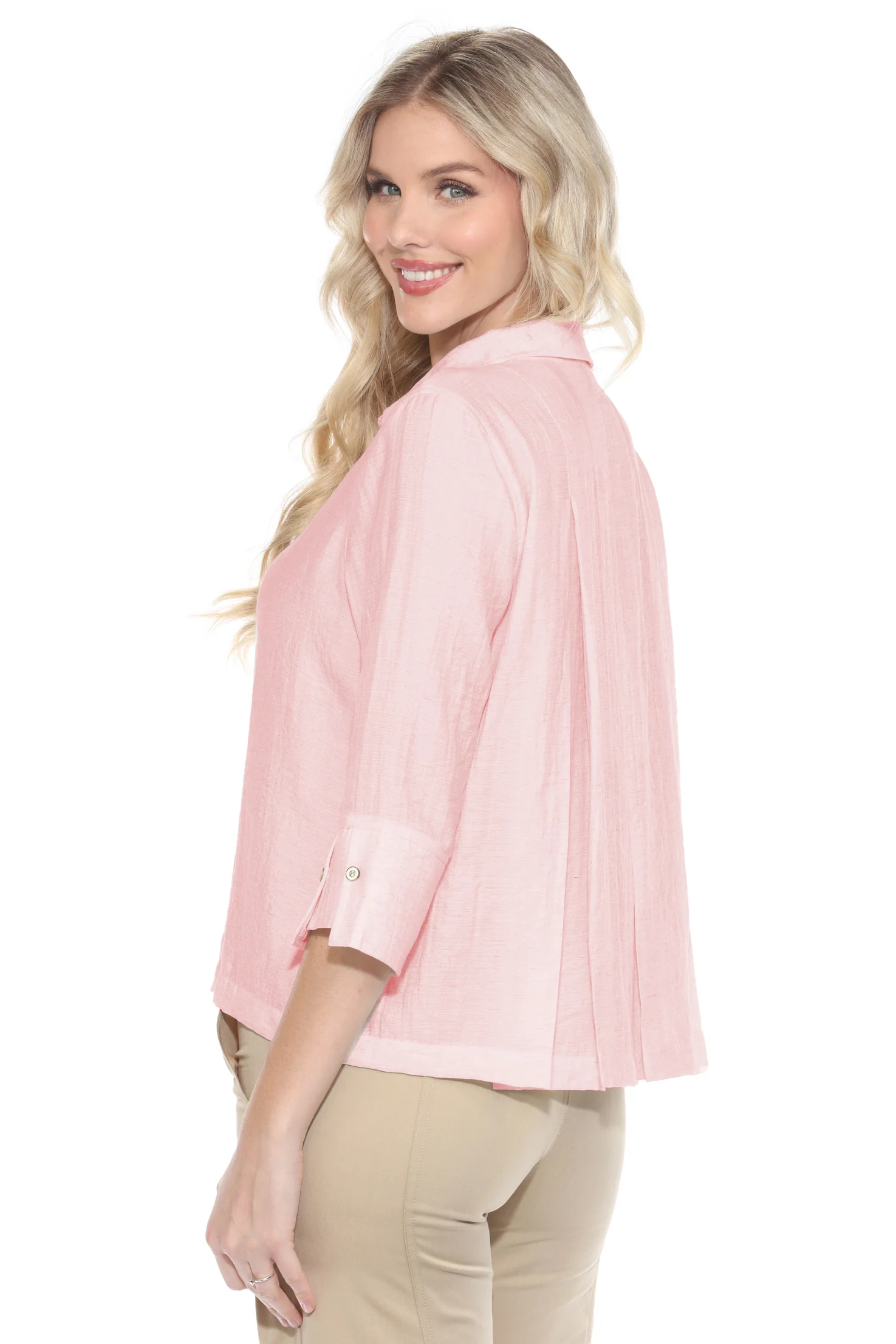 Linen Blend Collared Blouse - Image 7