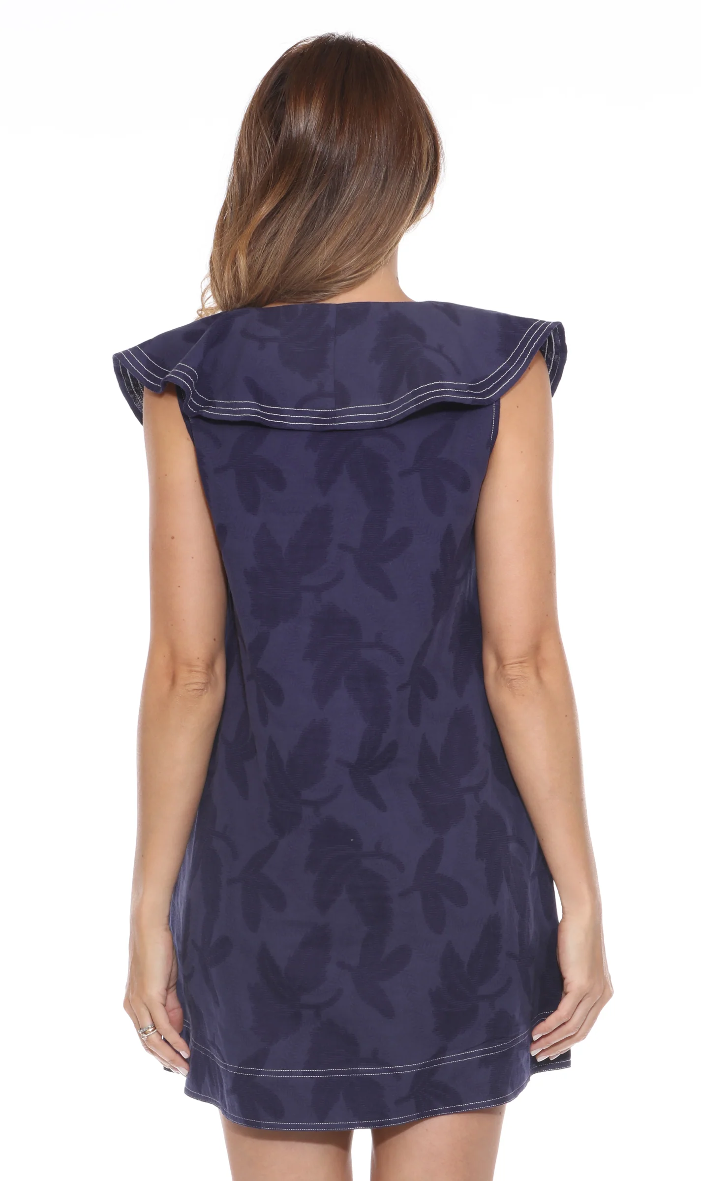 Textured Flounce Neck Dress - Image 4