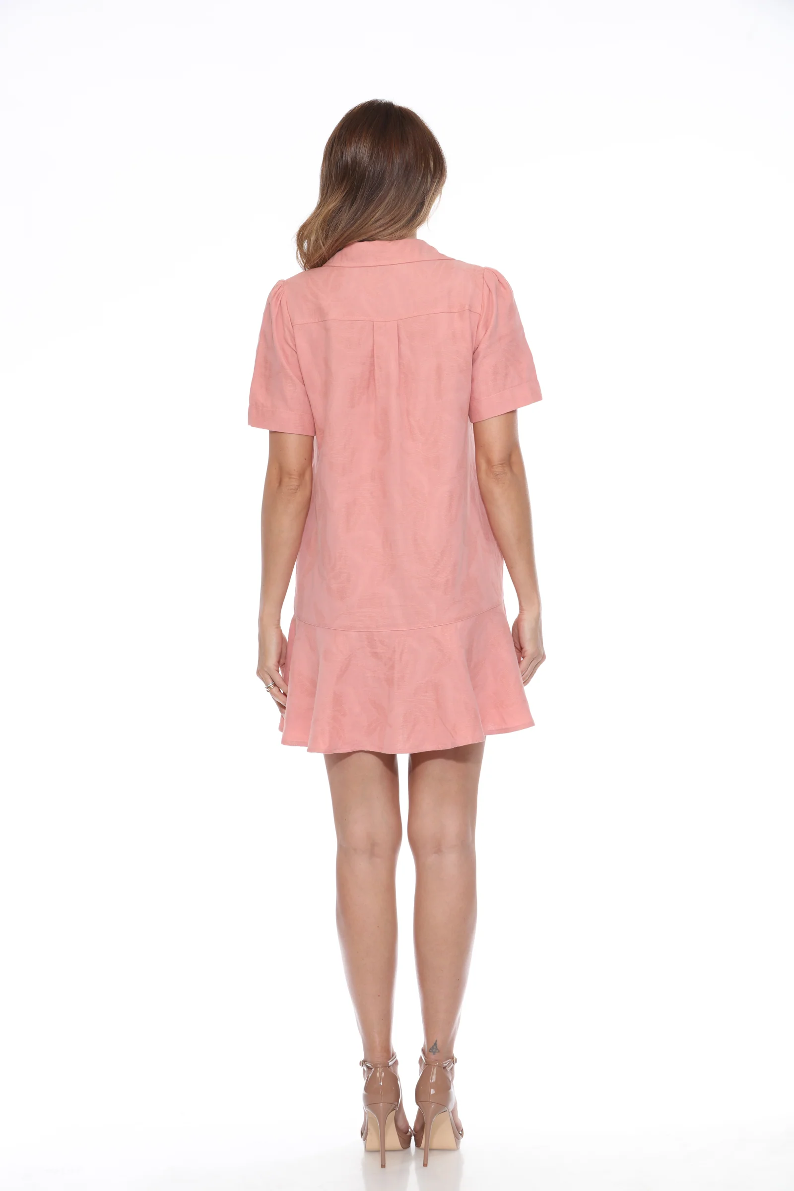 Textured Short-Sleeve Shirt Dress - Image 7