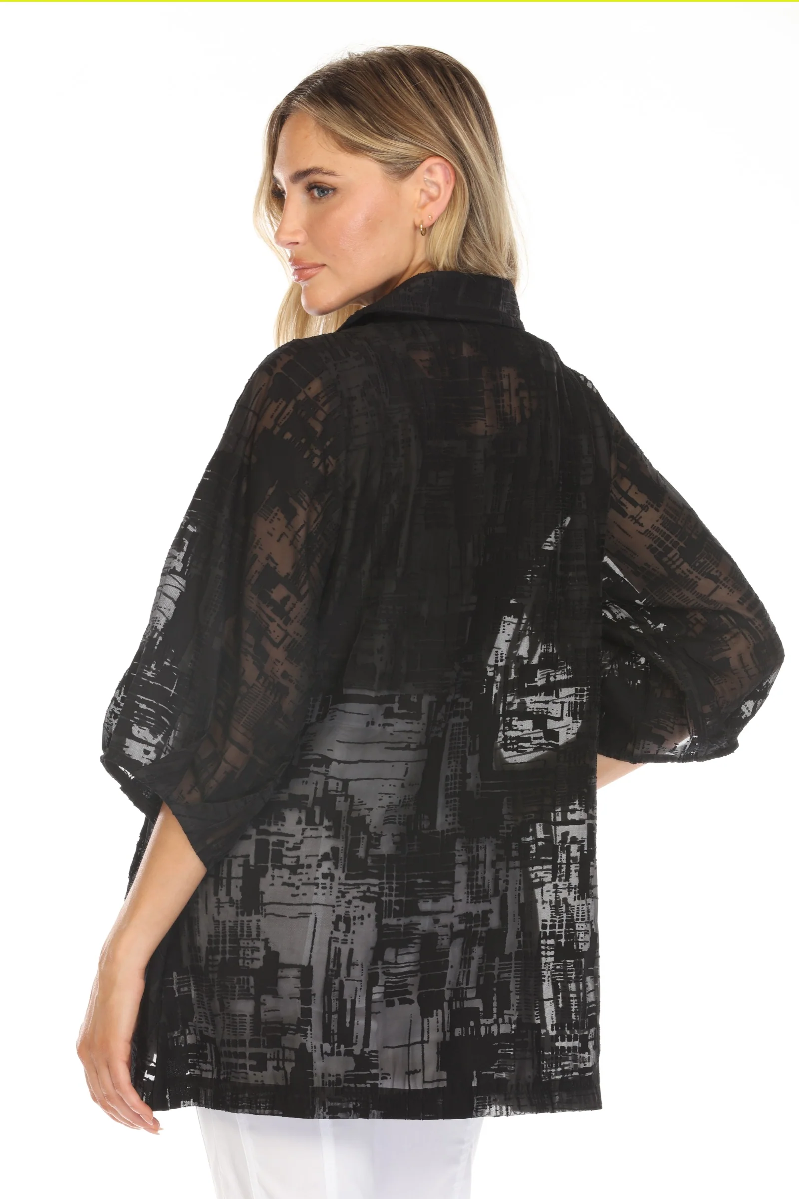 Sheer Textured Button Jacket - Image 4