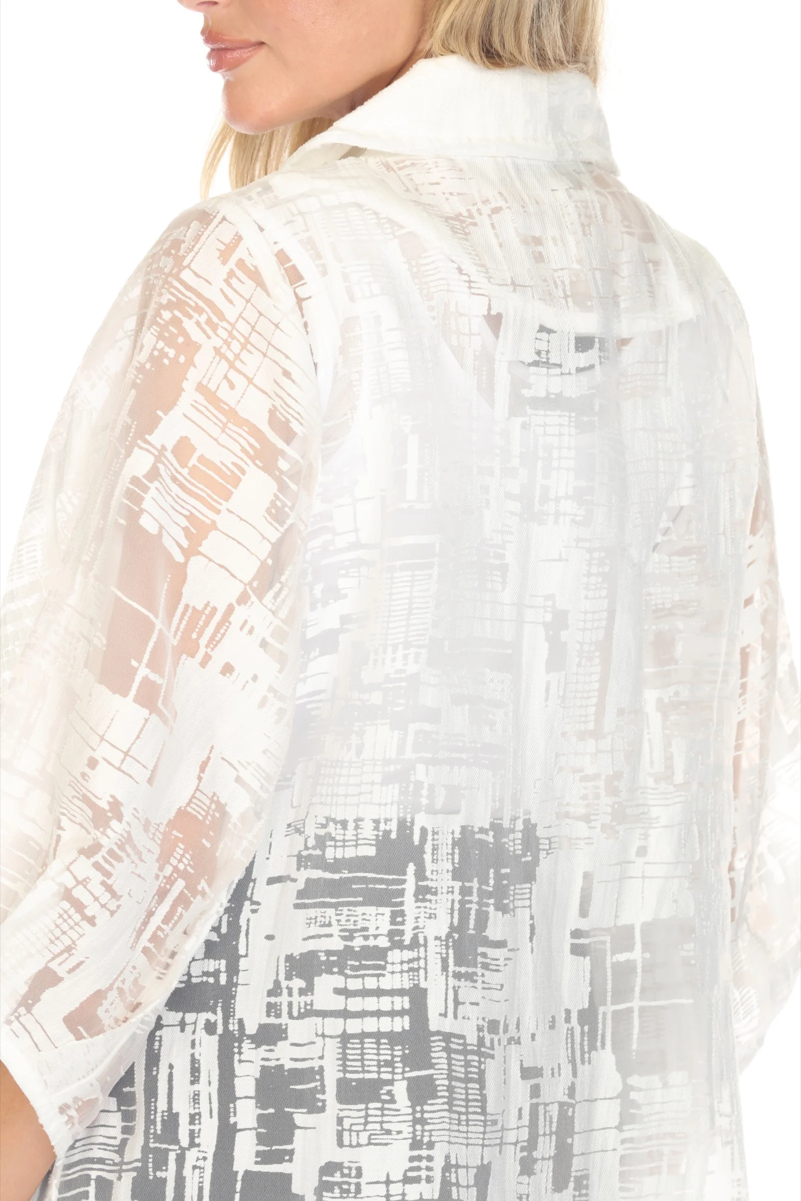 Sheer Textured Button Jacket - Image 8