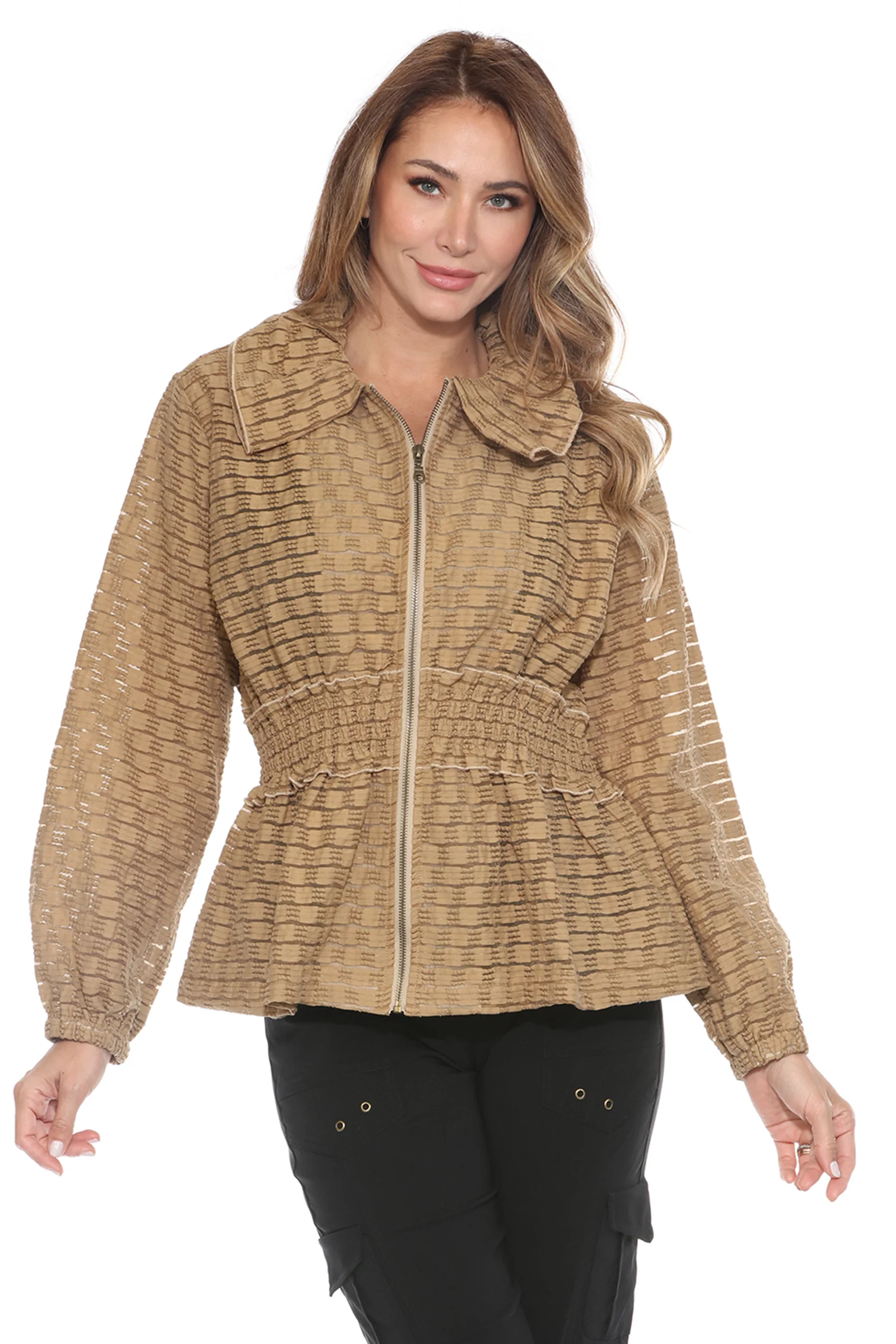 Sheer Textured Zip Jacket - Image 10
