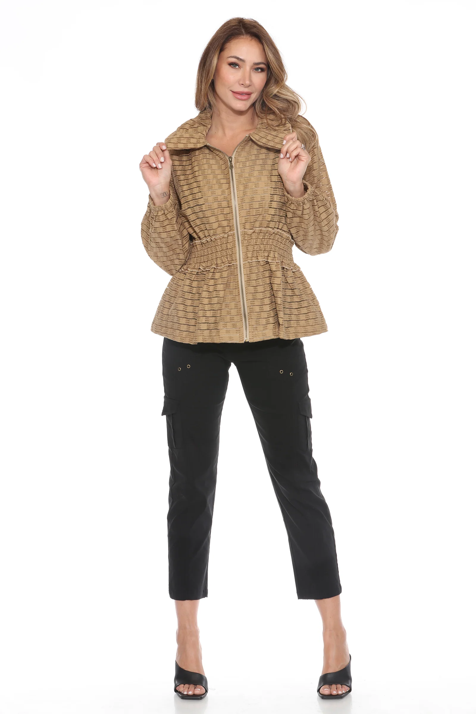 Sheer Textured Zip Jacket - Image 11