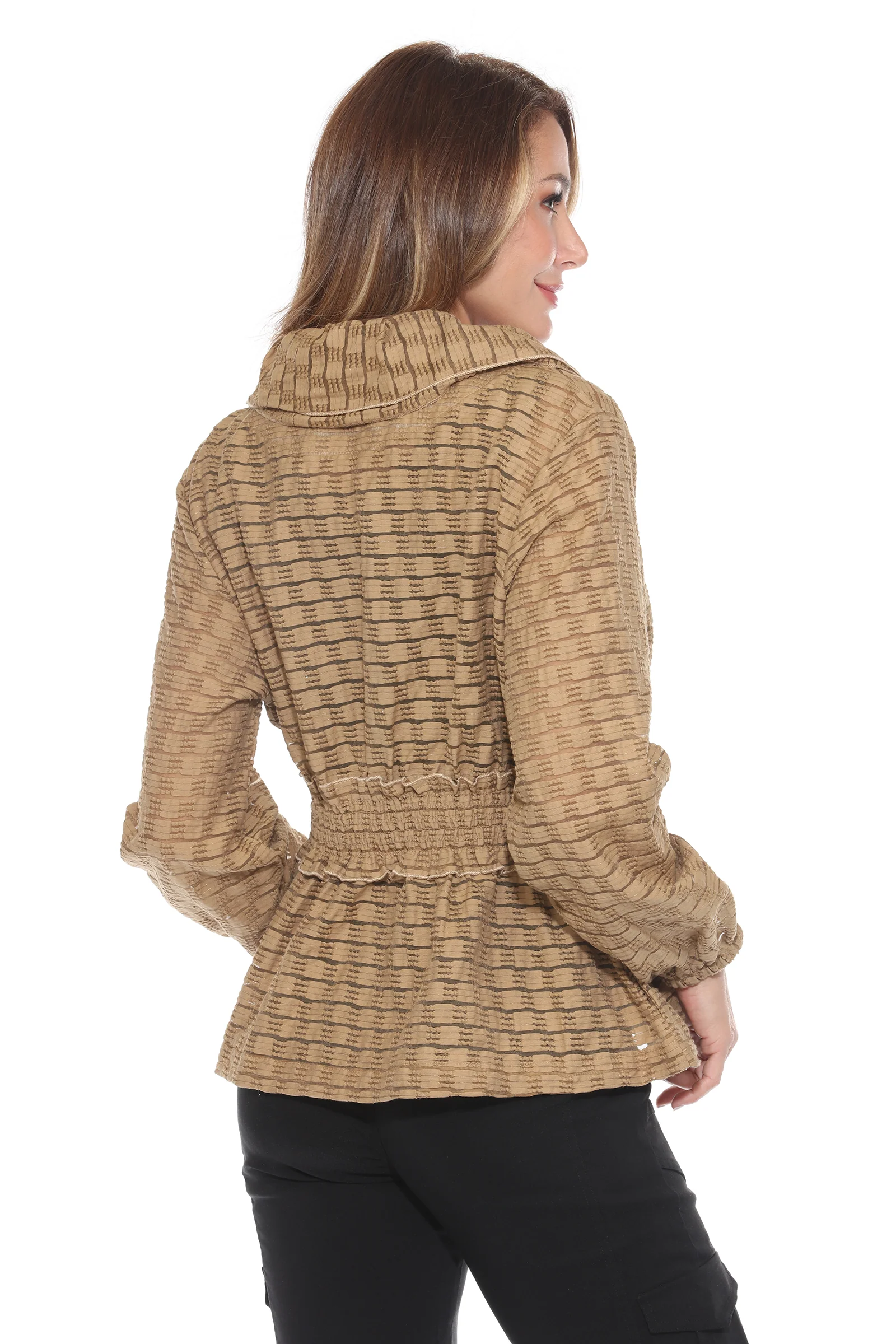 Sheer Textured Zip Jacket - Image 14