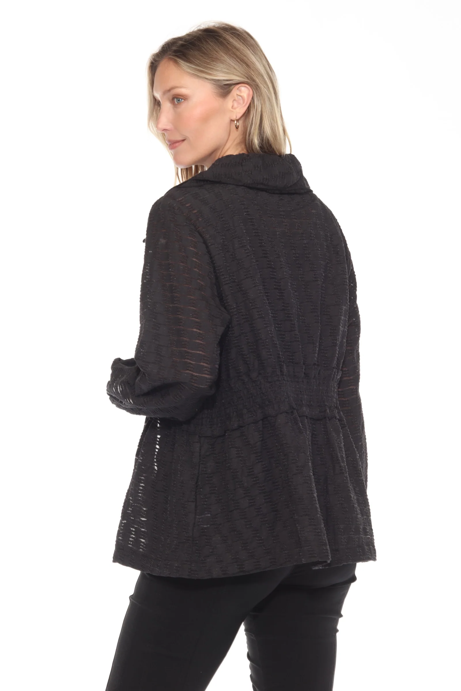 Sheer Textured Zip Jacket - Image 8
