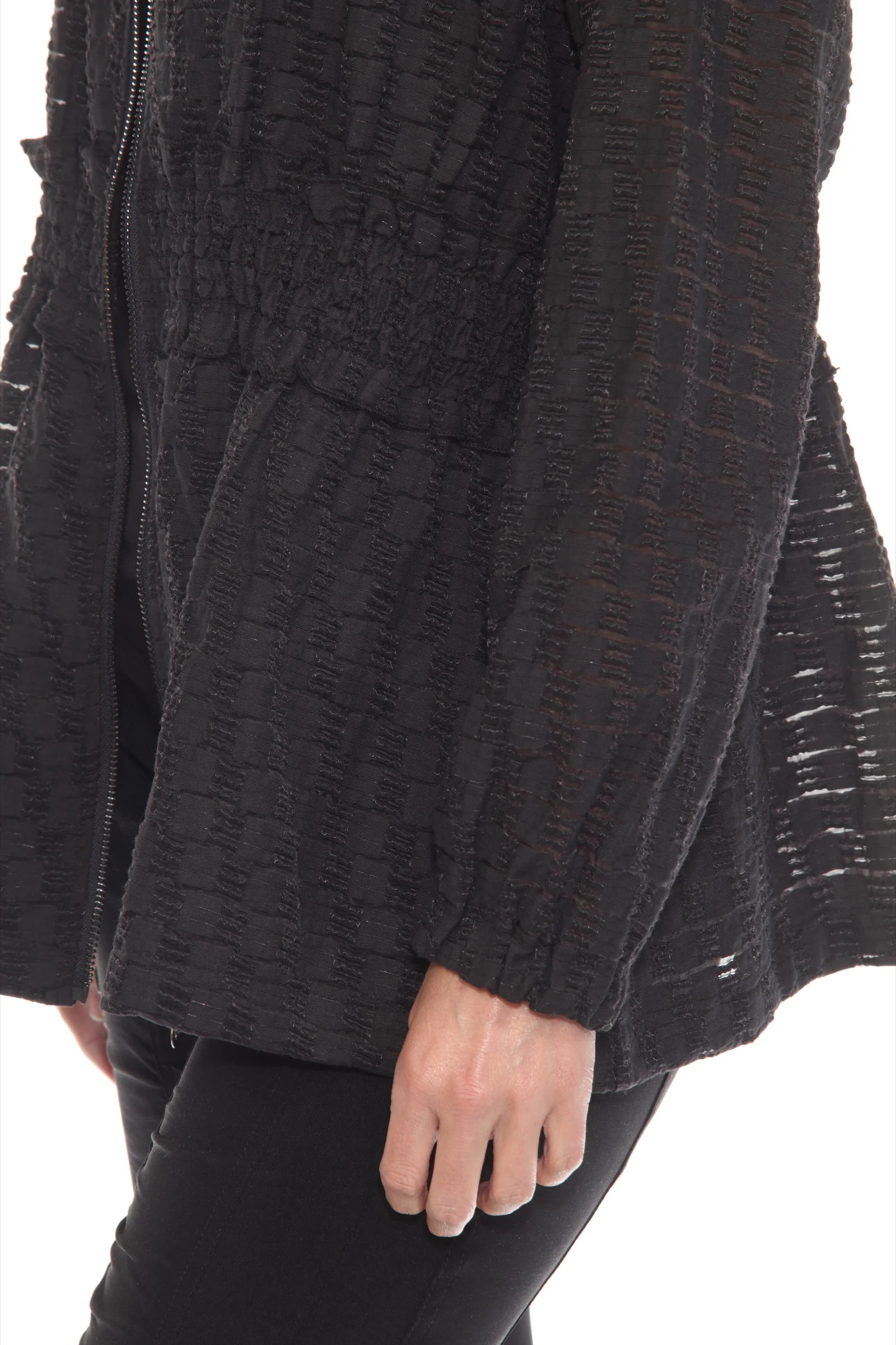 Sheer Textured Zip Jacket - Image 9