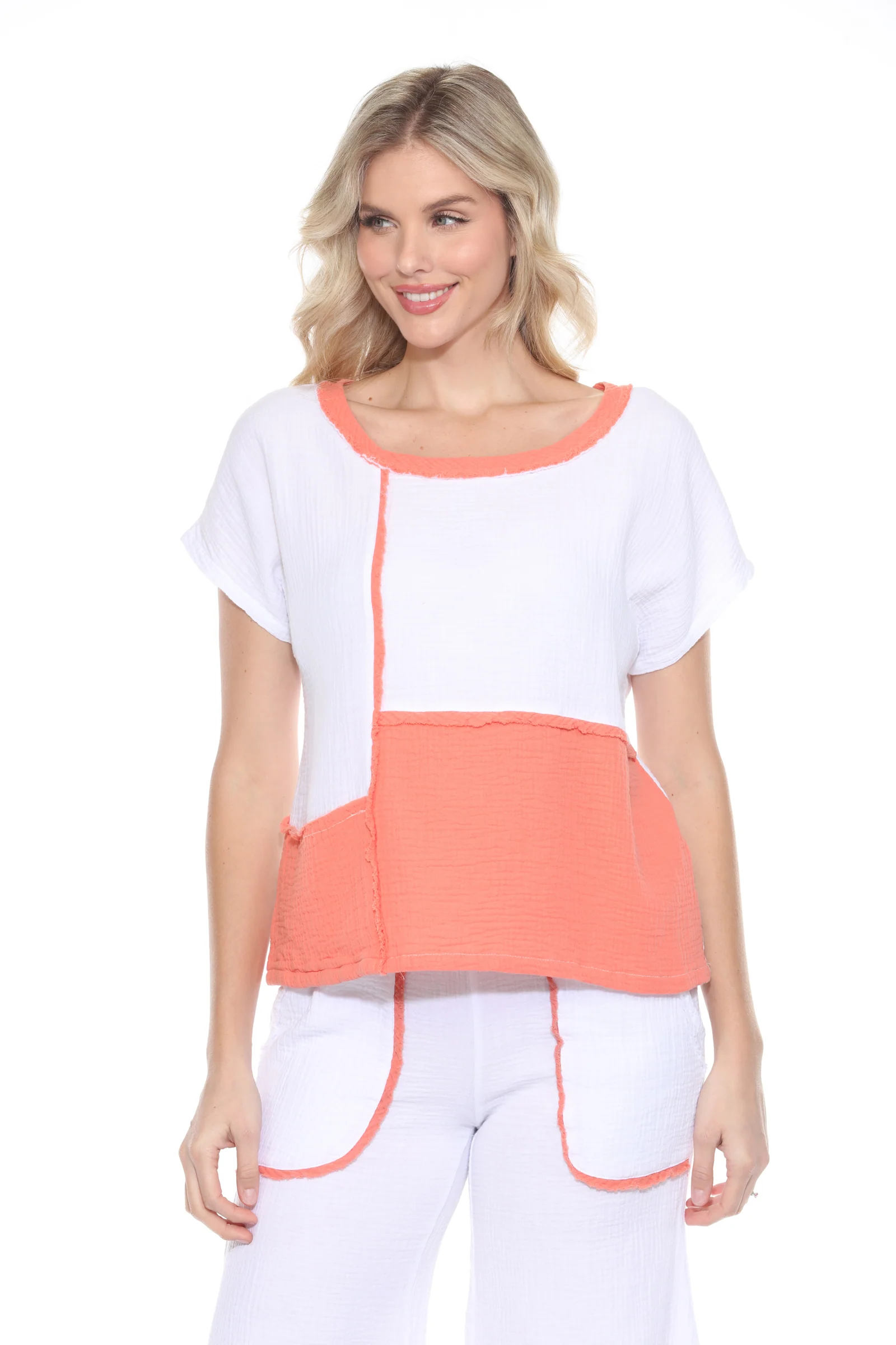 Cotton Patchwork Boxy Tee - Image 6