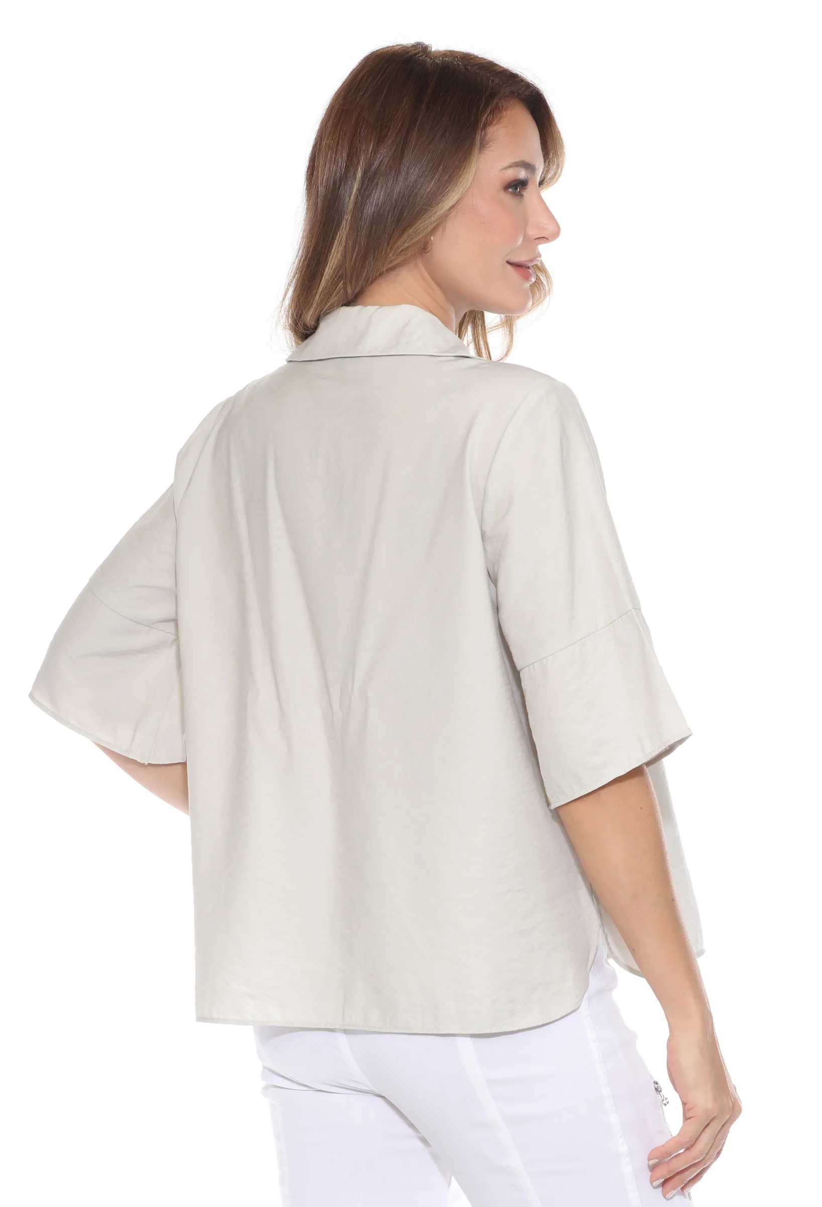Ornament Collared Tencel Blouse - Image 8