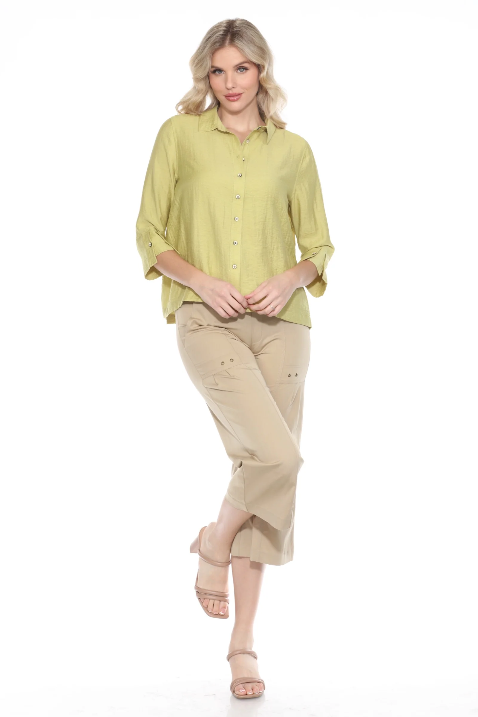 Linen Blend Collared Blouse - Image 3