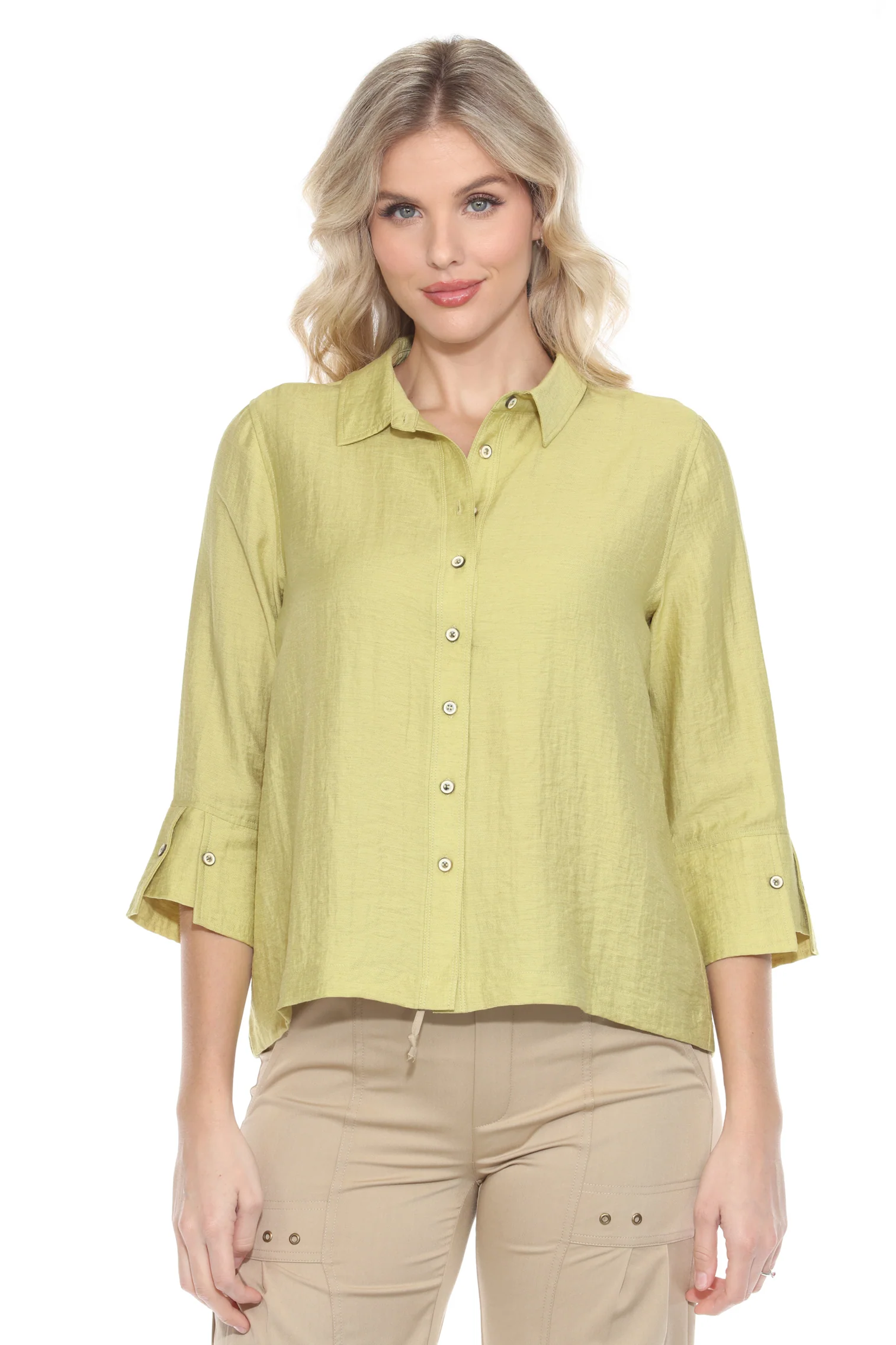 Linen Blend Collared Blouse - Image 4