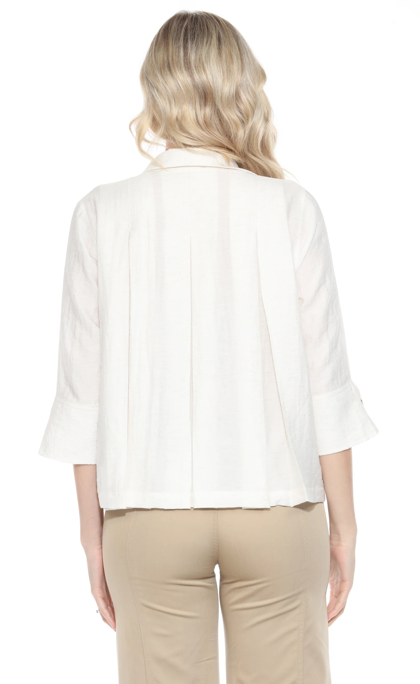 Linen Blend Collared Blouse - Image 8