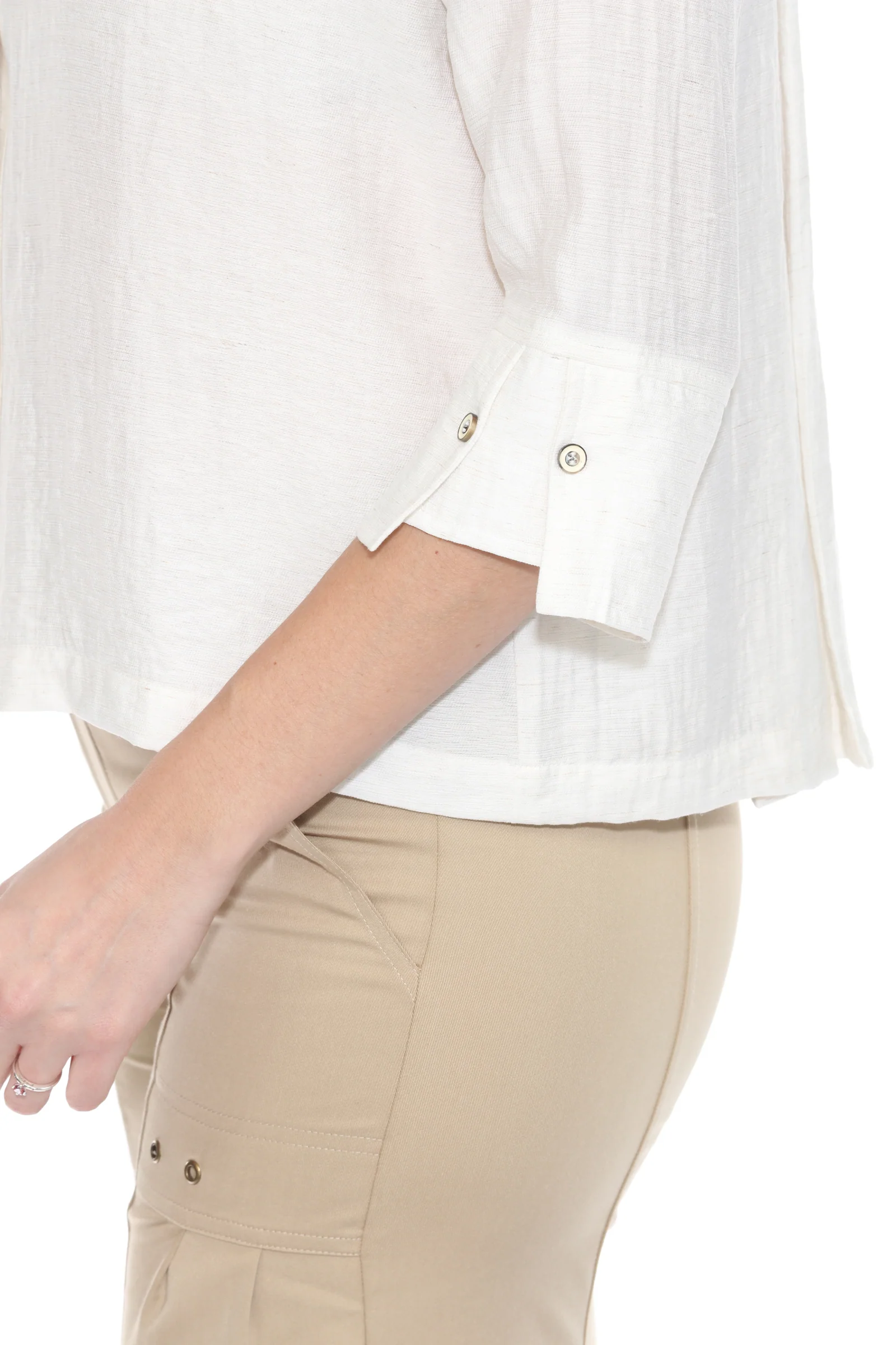 Linen Blend Collared Blouse - Image 9