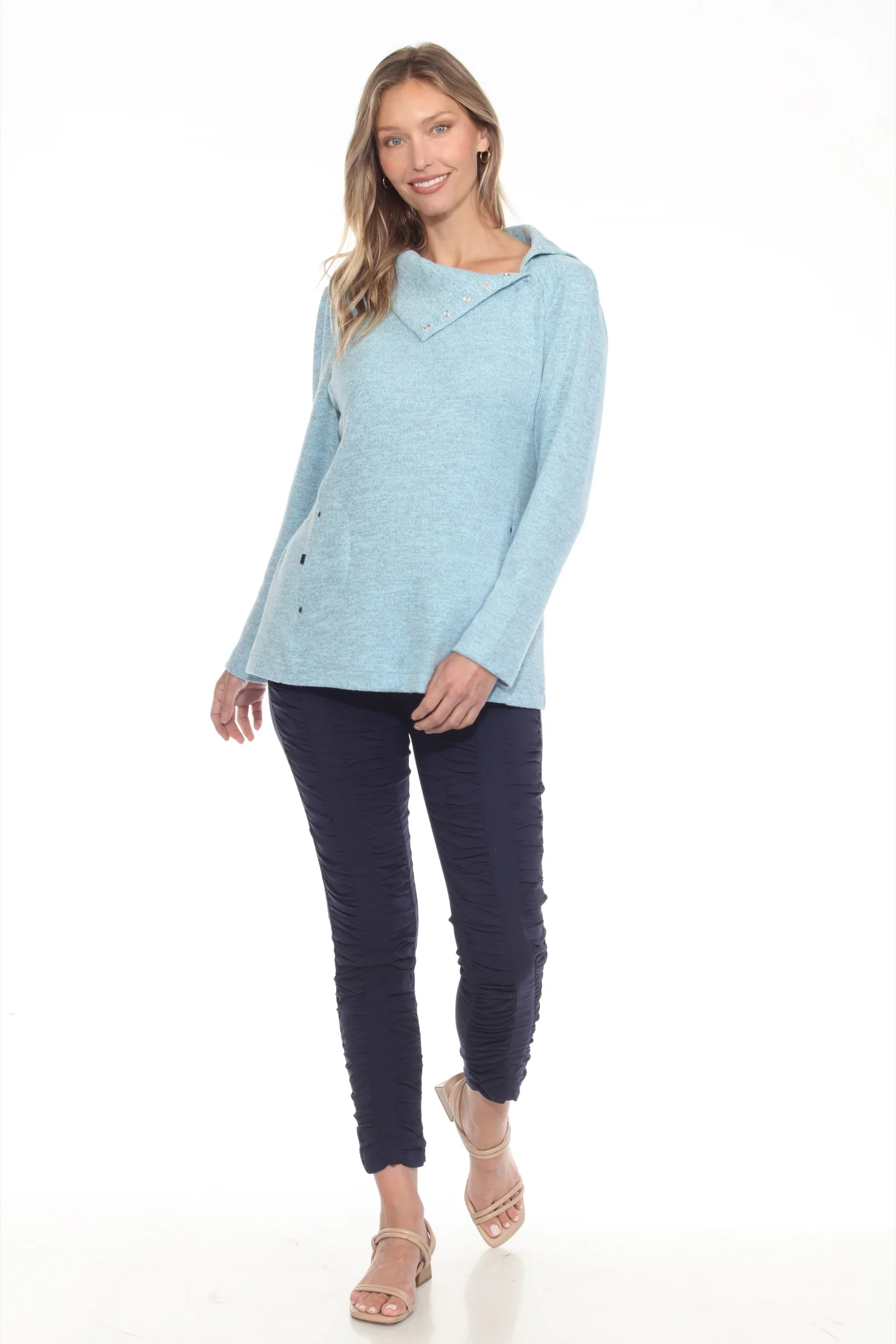 Brushed Snap-Collar Pullover - Image 2