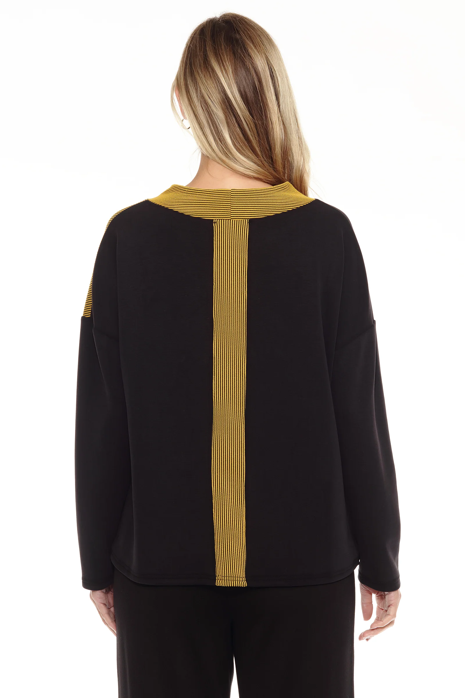 Rib Trim Color Block Pullover - Image 4