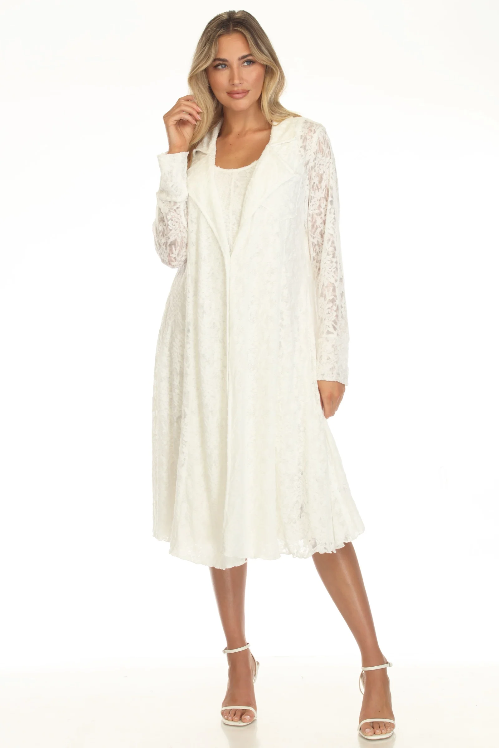 Textured Lace Duster Jacket - Image 9