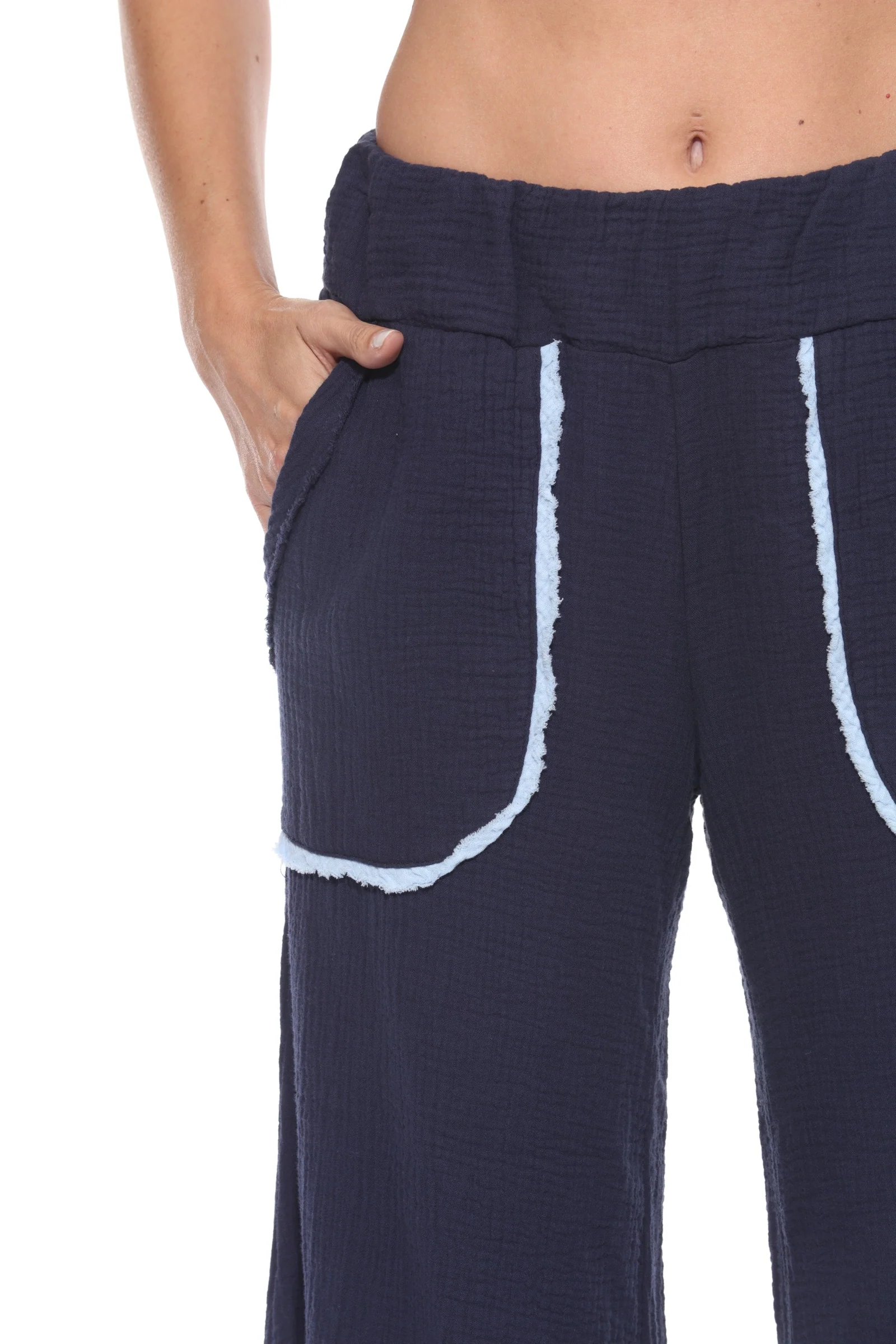 Patchwork Wide Leg Crop Pant - Image 11