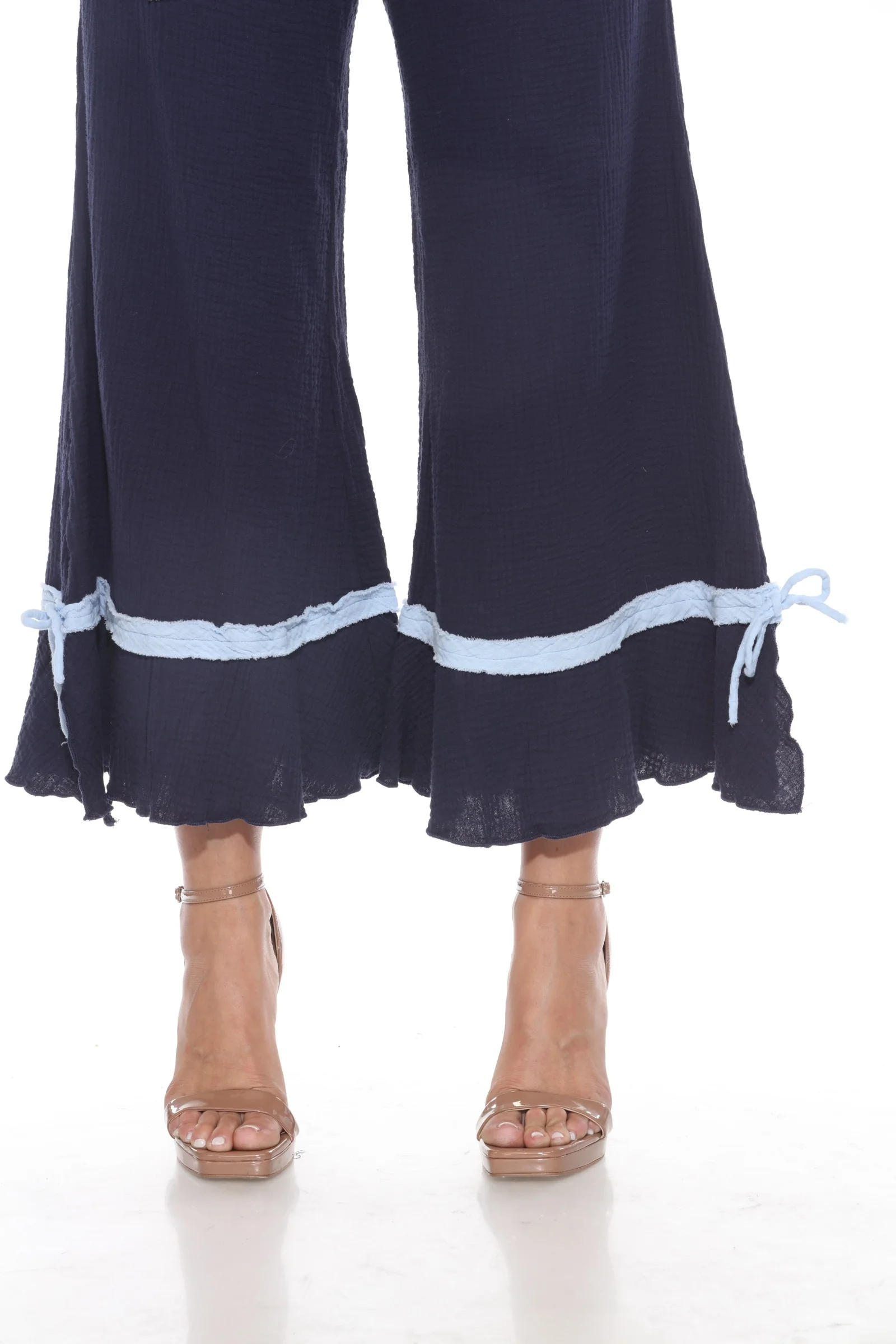 Patchwork Wide Leg Crop Pant - Image 12