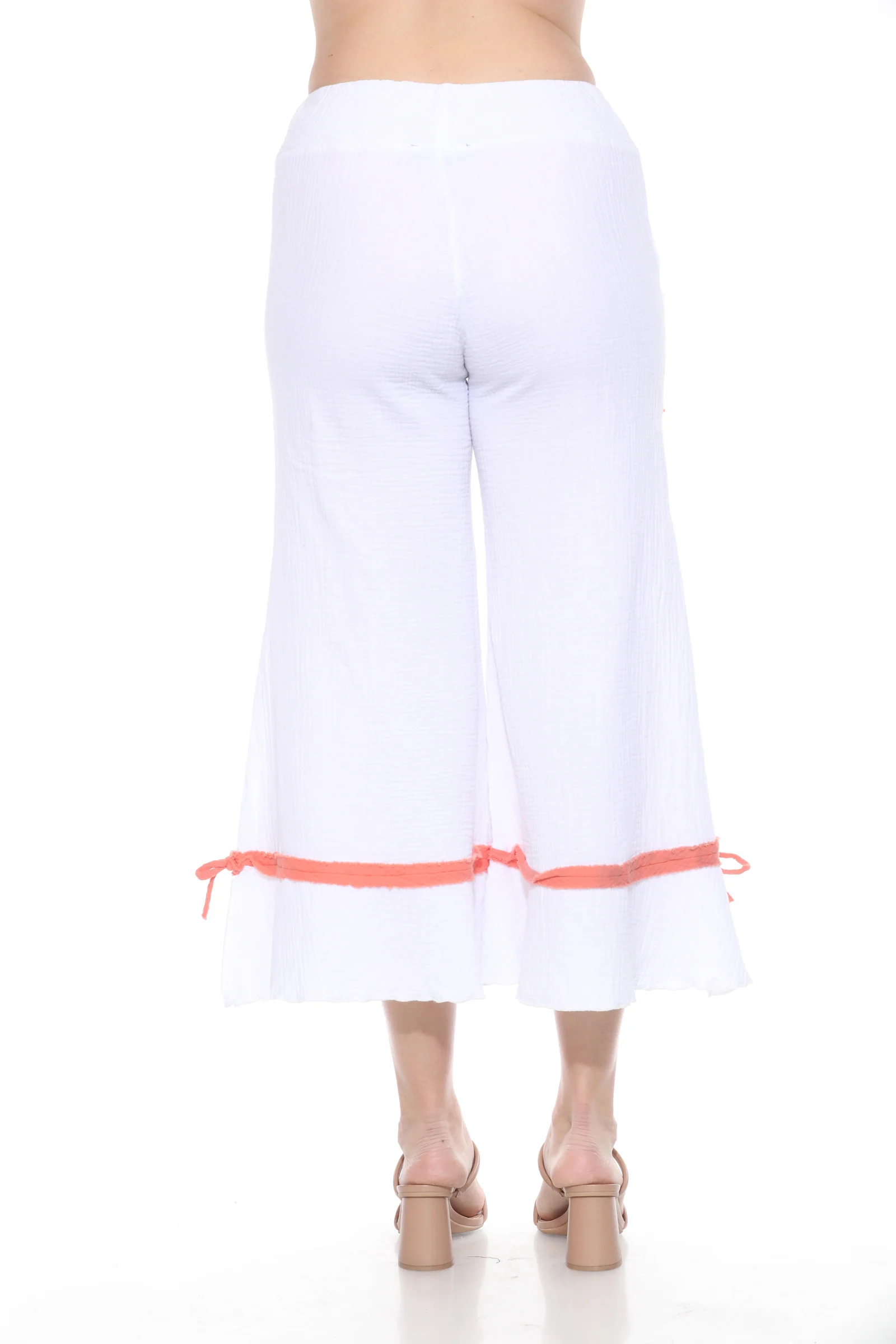 Patchwork Wide Leg Crop Pant - Image 6