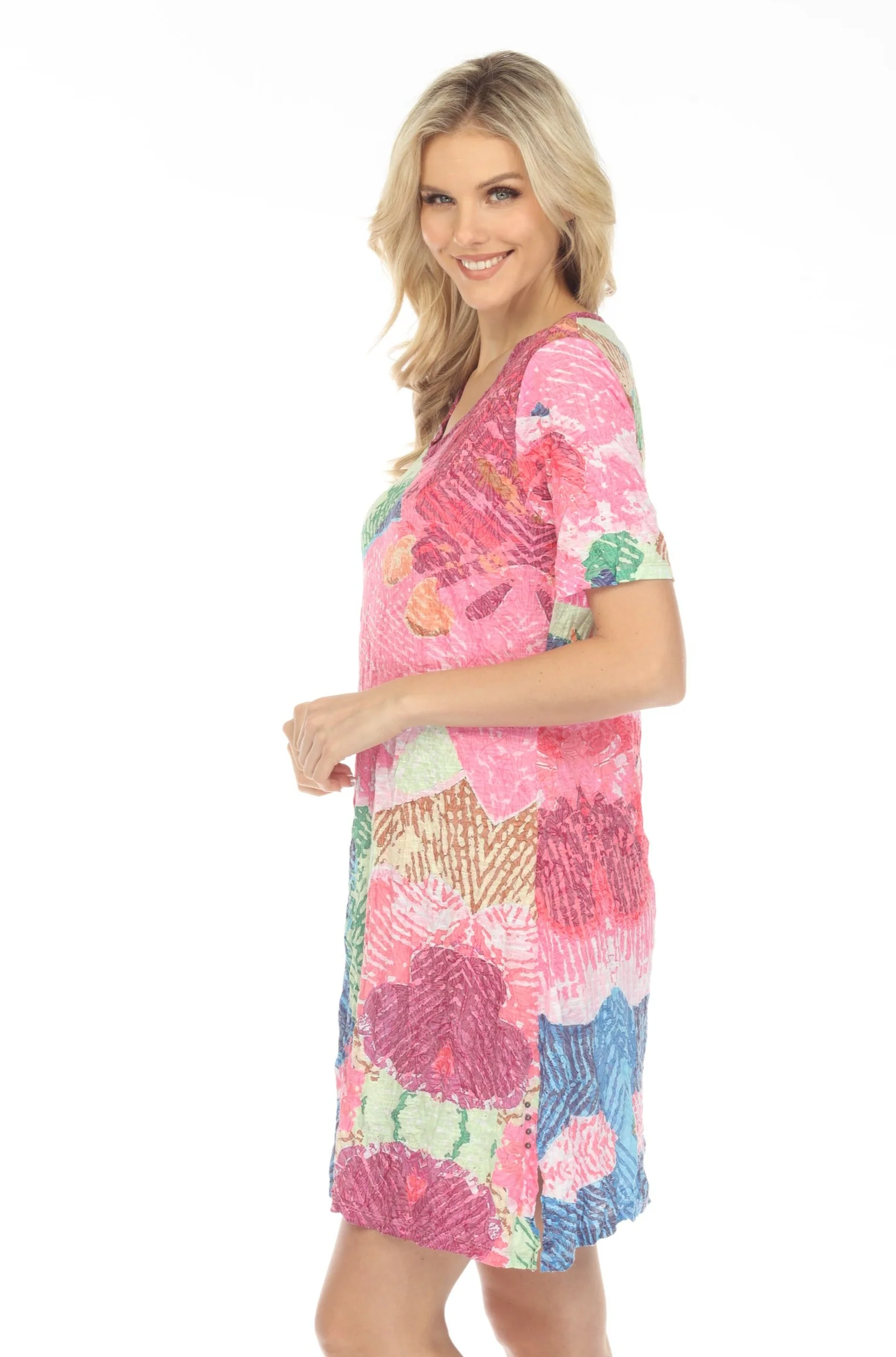 Short Sleeve Dress floral fusion - Image 3