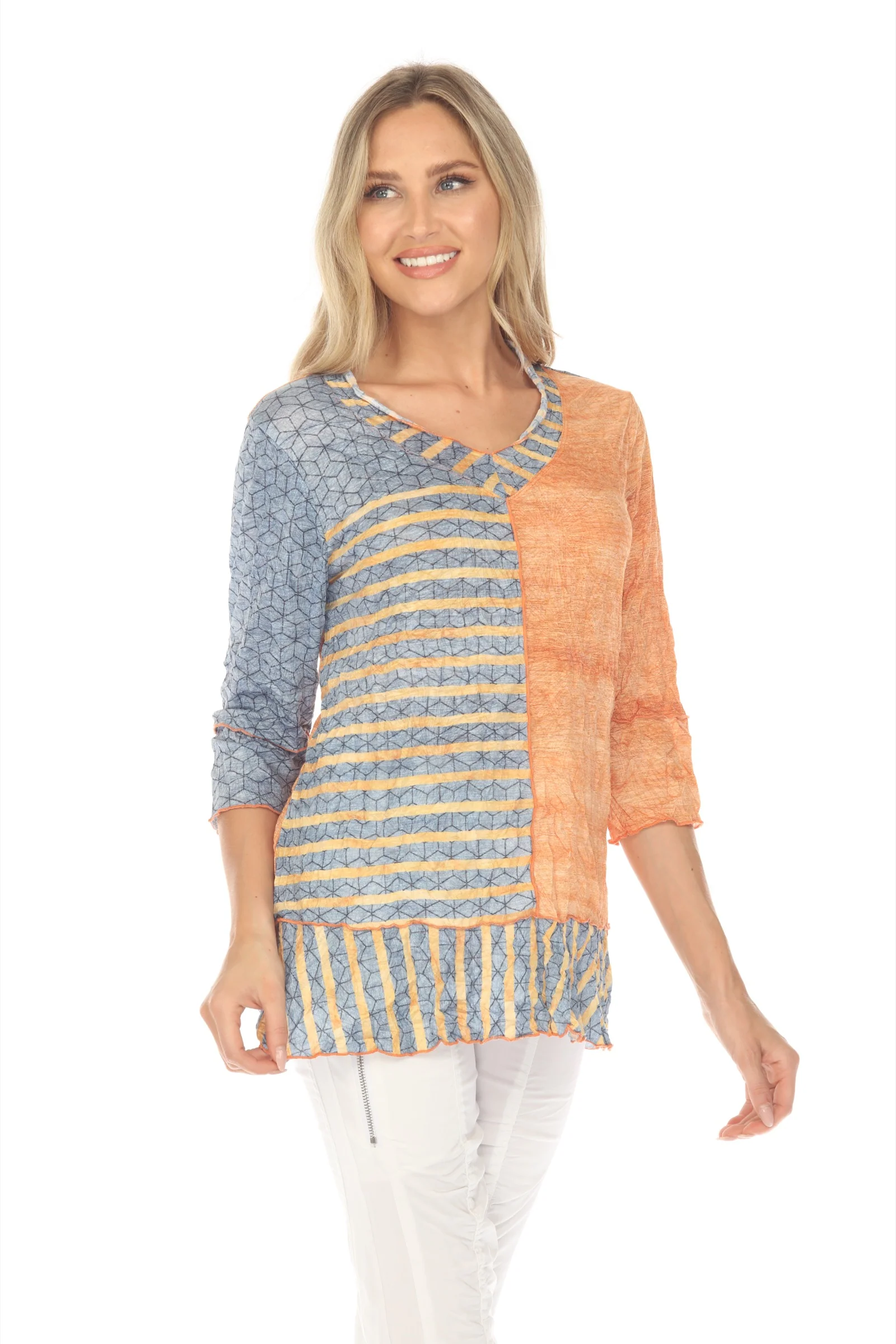 Madeline Top - Tangerine Stripes - Image 3