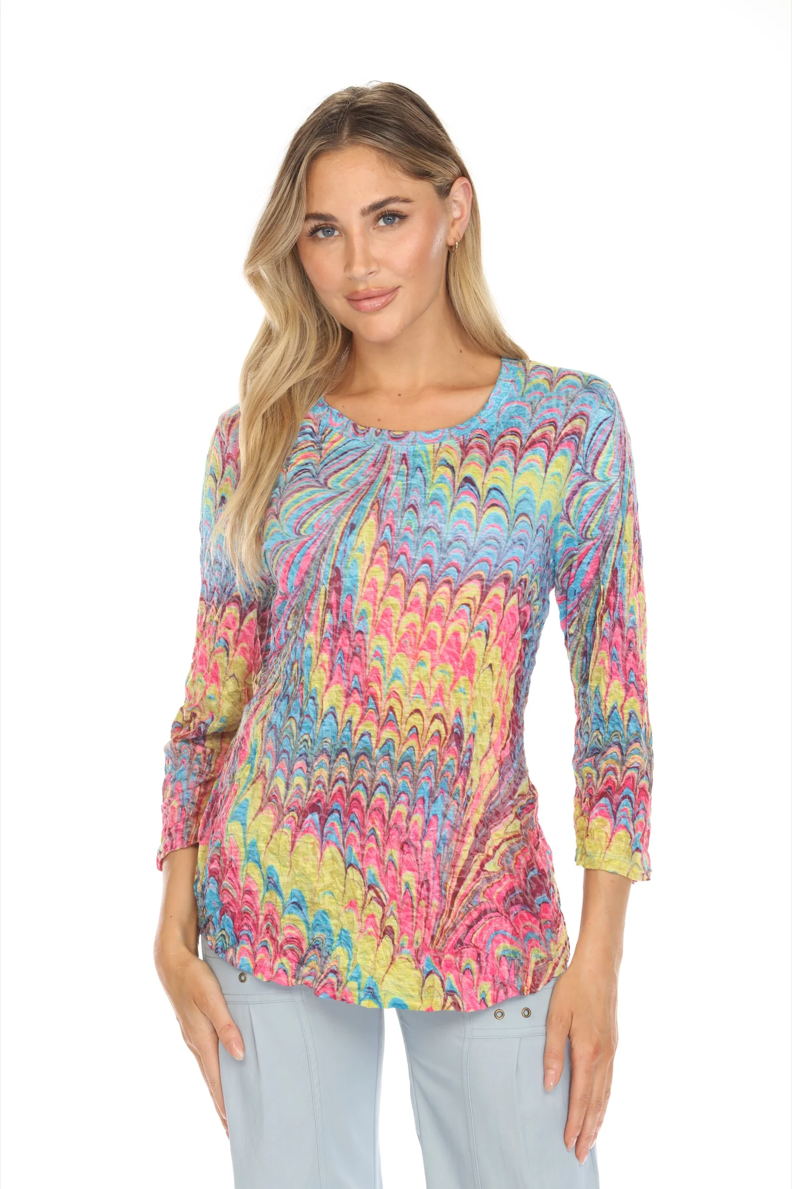 Round-Neck Top - Festive Plume