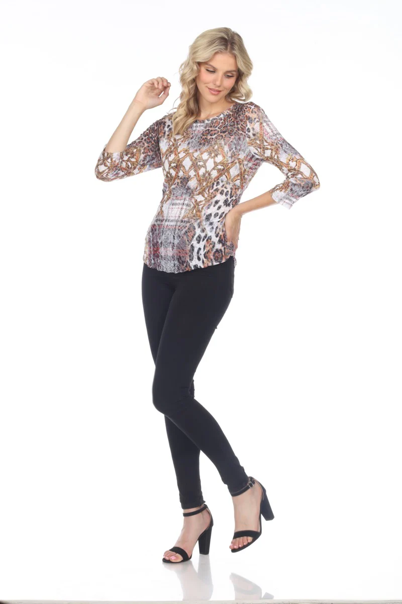 Round-Neck Top - Gold Jaguar - Image 3