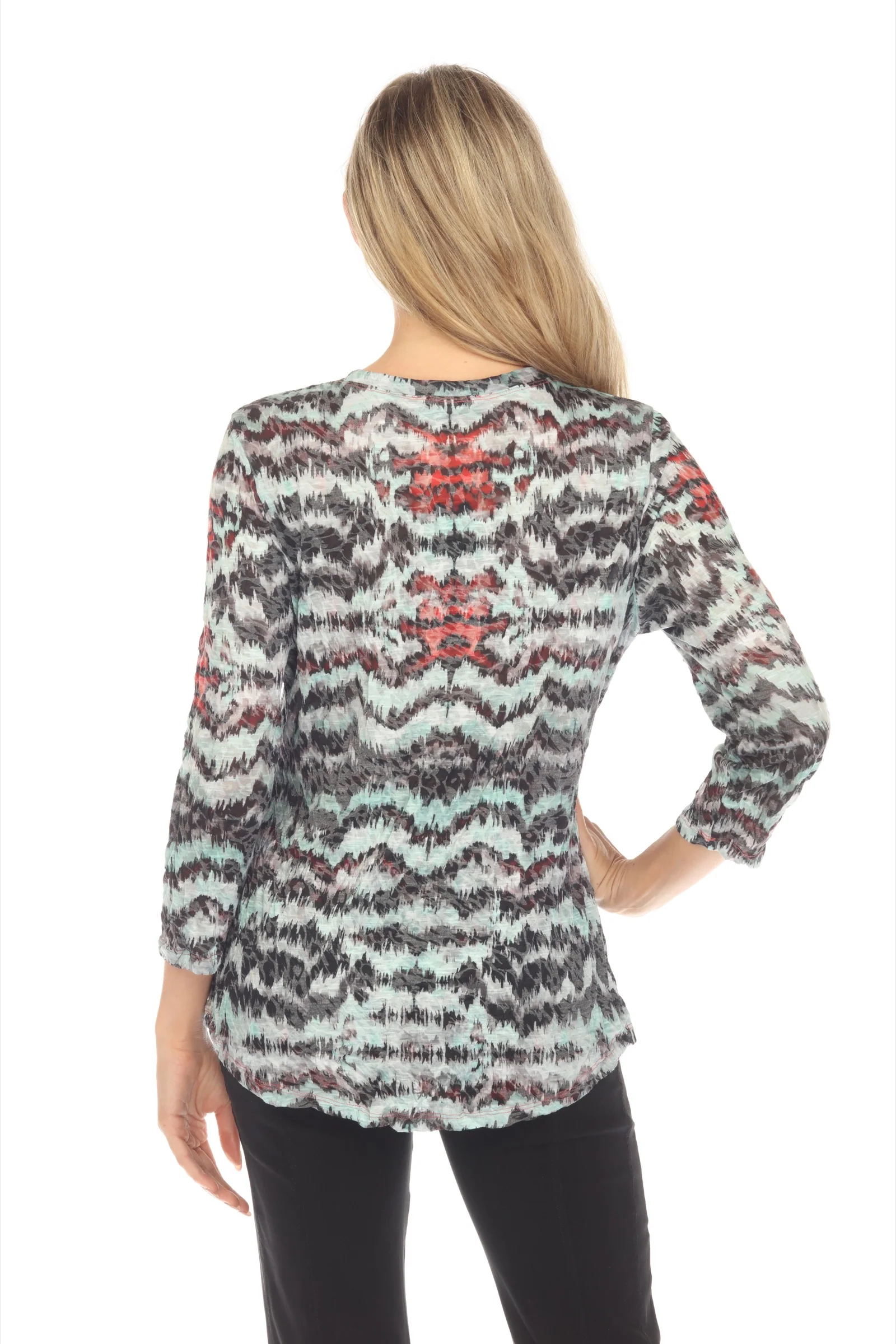 Round-Neck Top - Hazy Lines - Image 7