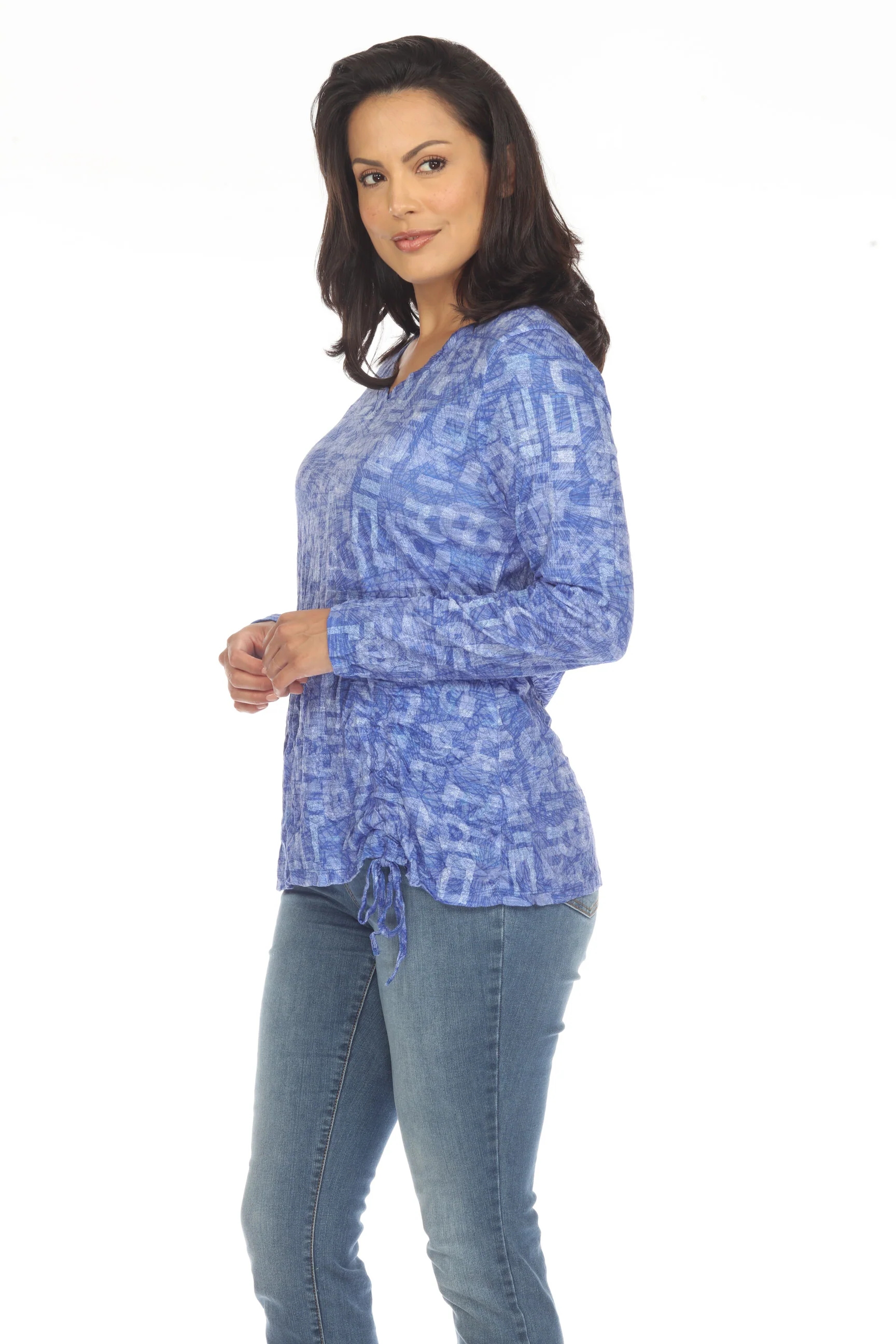 Carlie Top L/S - Blue Shapes - Image 3