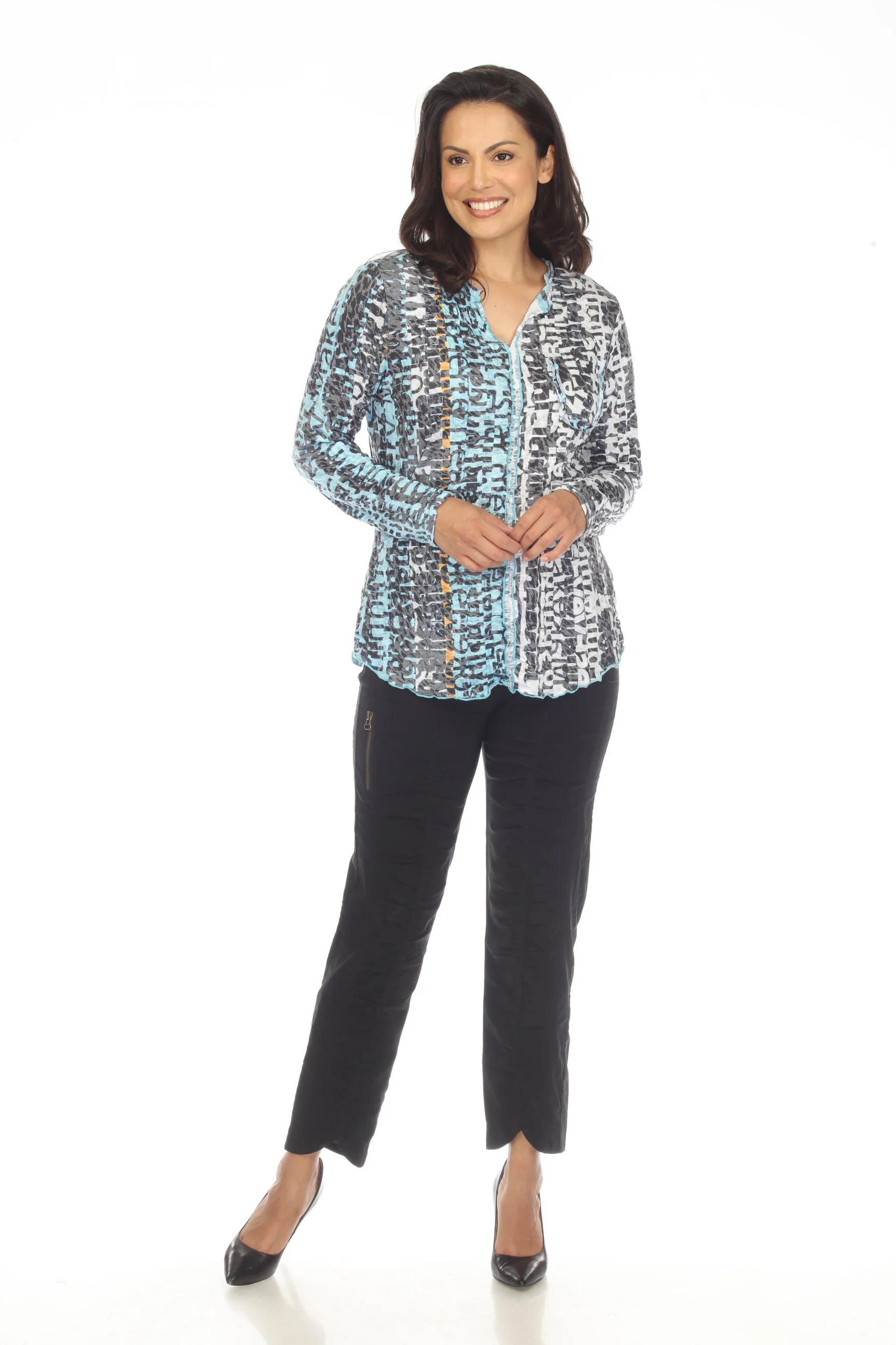 Pamela Top - Aqua Letters - Image 3