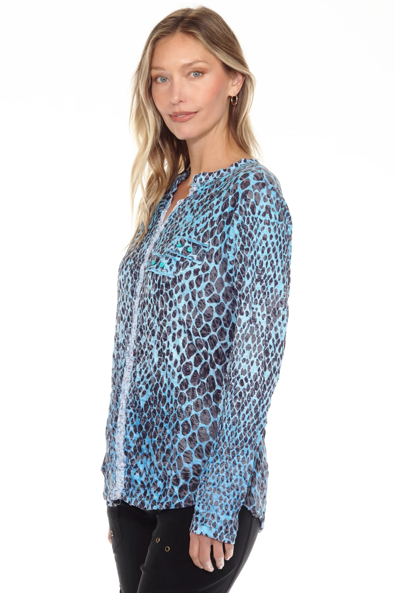 Pamela Top L/S - Teal Scales - Image 4