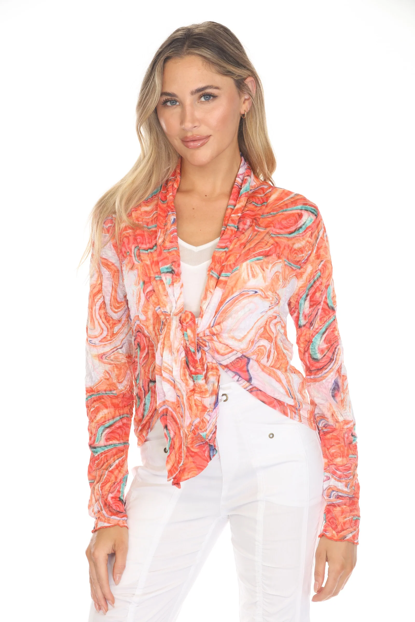 Claire Cardigan - Tangerine Swirl - Image 4