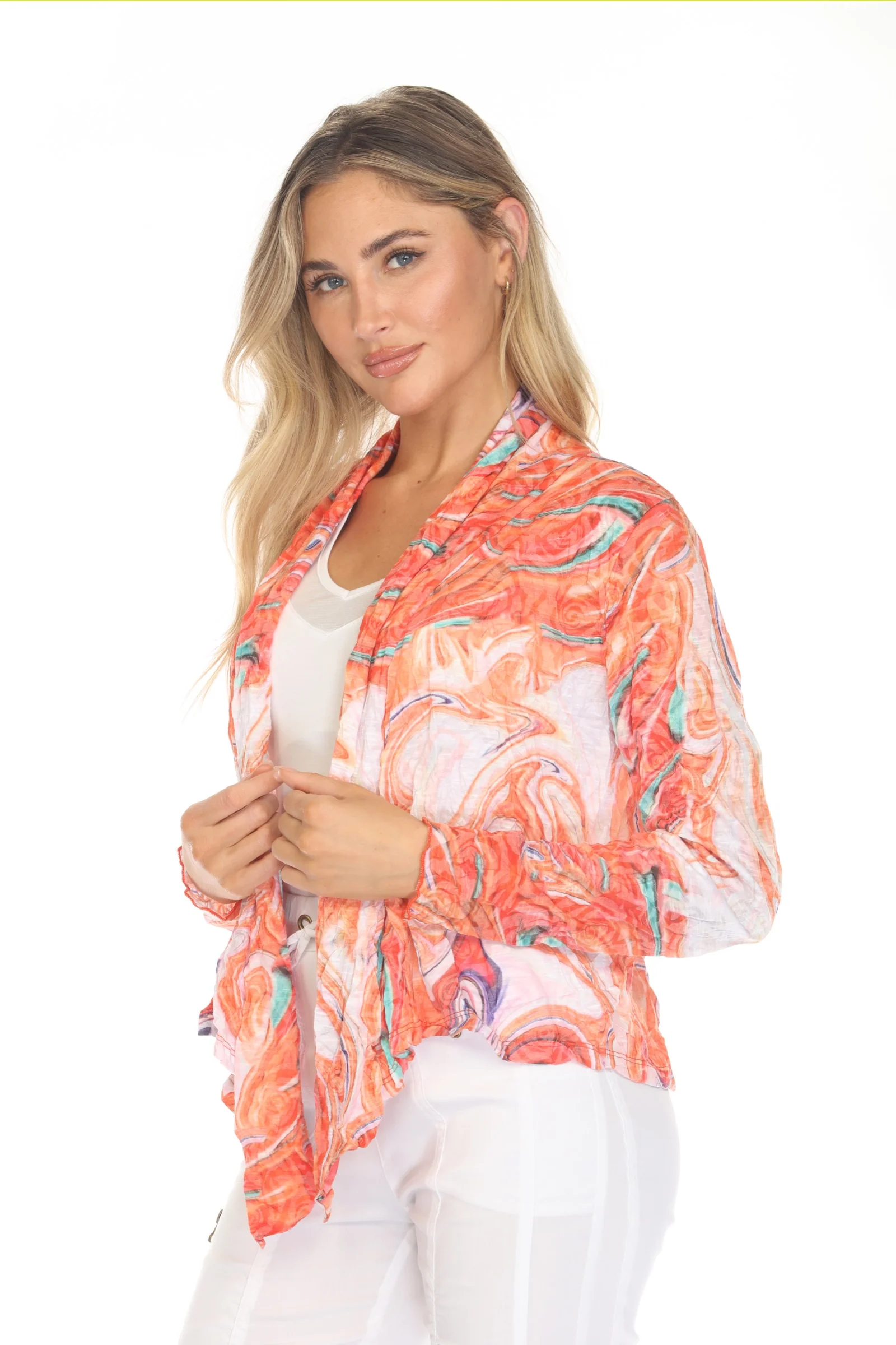 Claire Cardigan - Tangerine Swirl - Image 5
